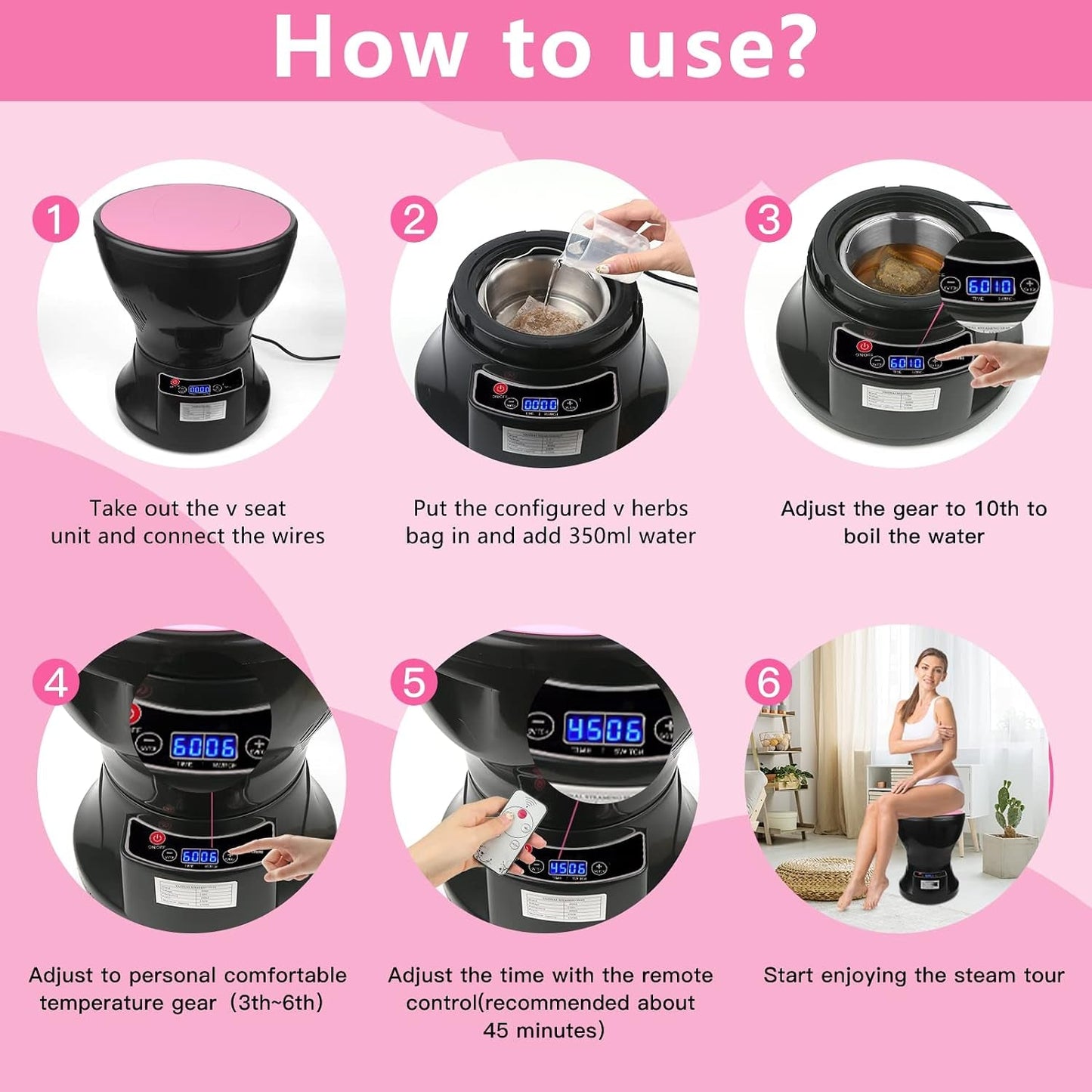 HavenSerene Vaginal Steam Seat, Remote & Herb Bags - Vixen Adult Playroom