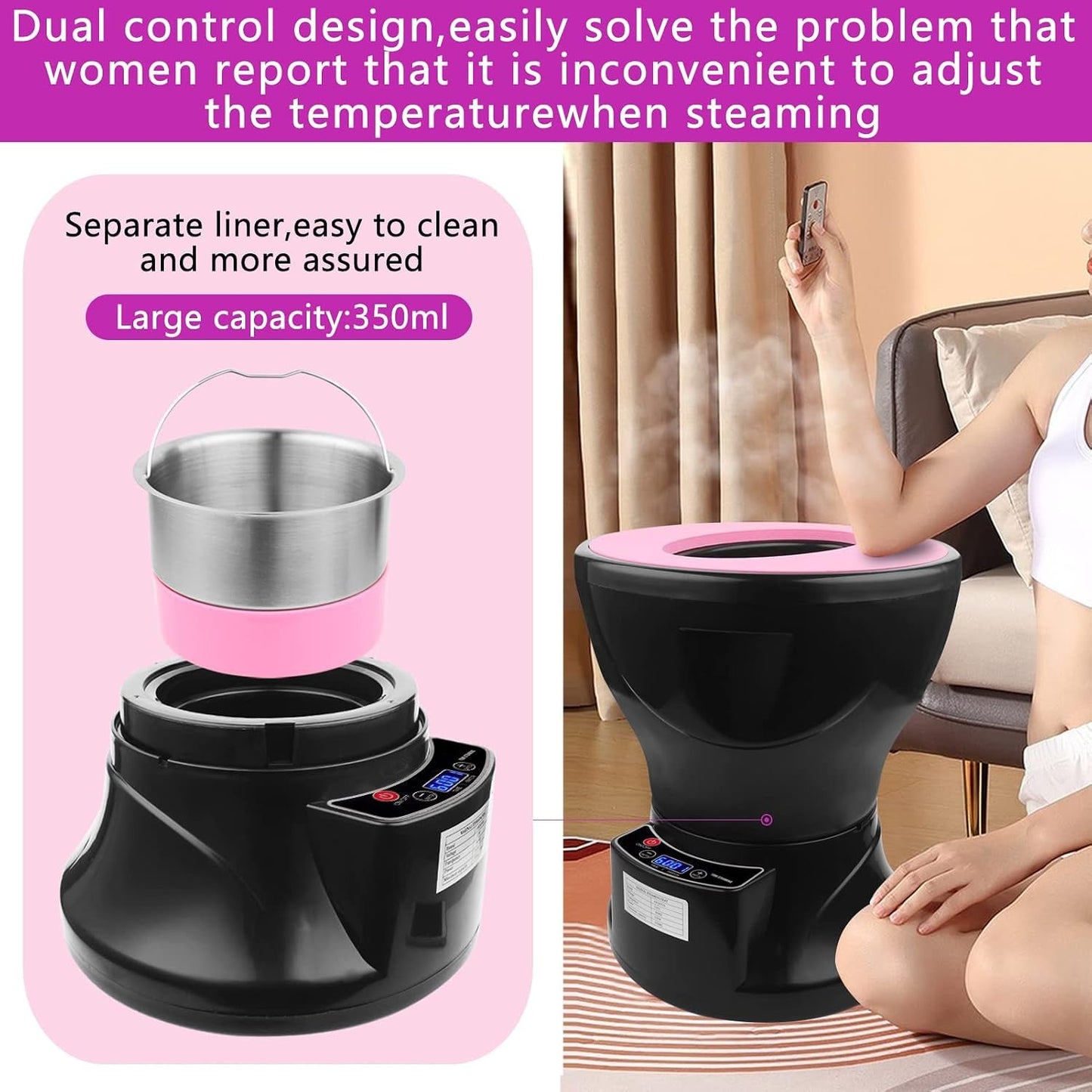 HavenSerene Vaginal Steam Seat, Remote & Herb Bags - Vixen Adult Playroom