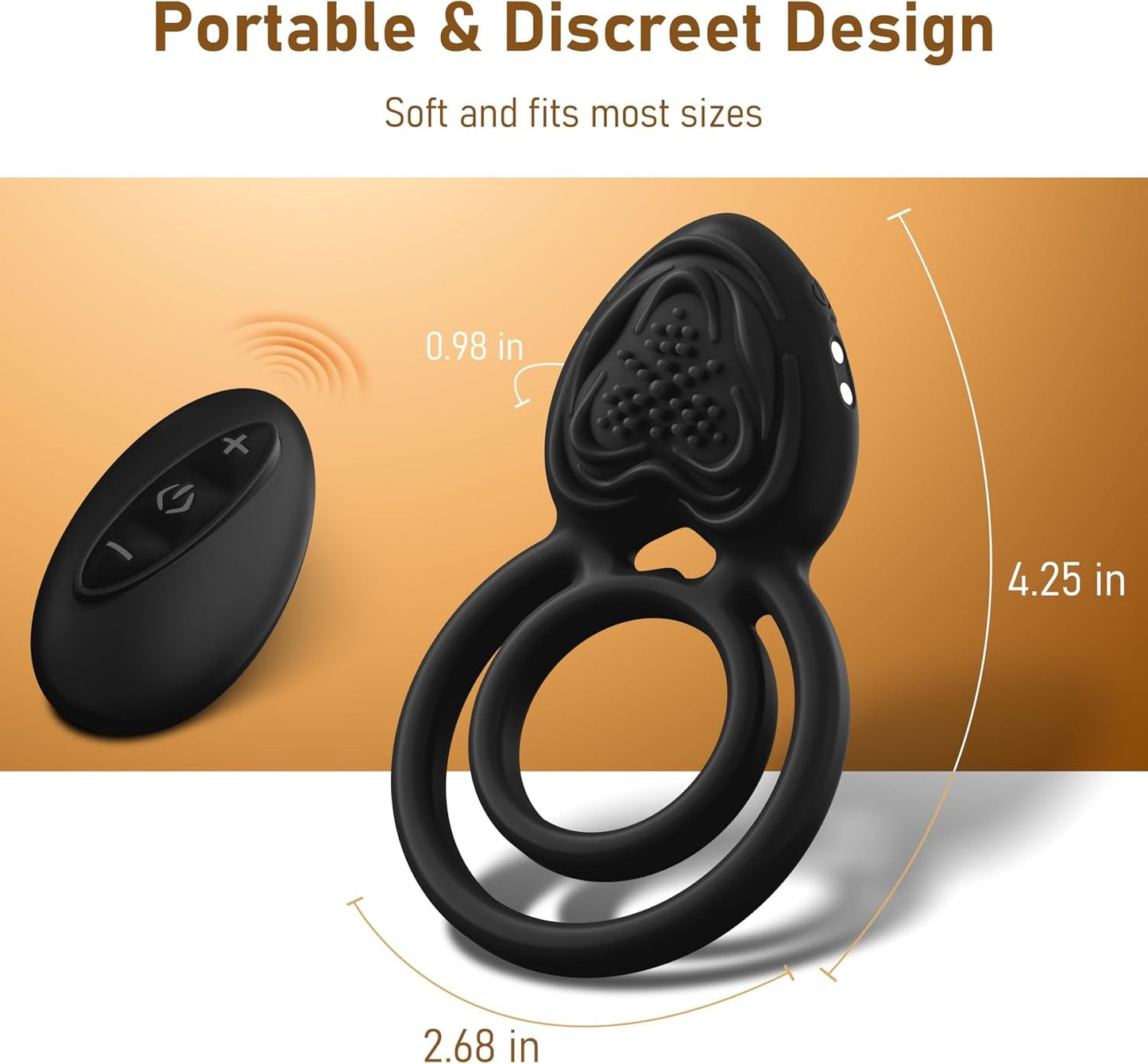 HeartbeatGrip 3-in-1 Vibrating Cock Ring Clit Massager - 10 Modes - Vixen Adult Playroom