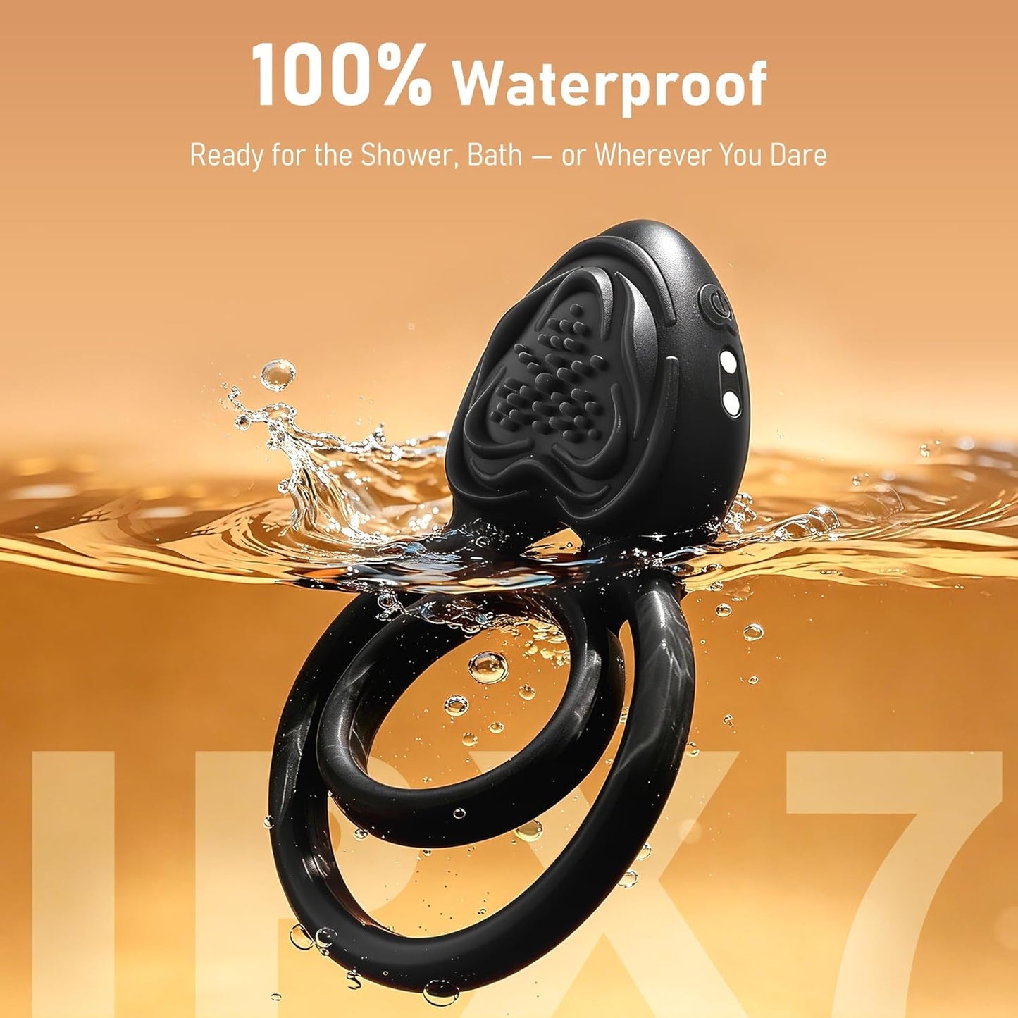 HeartbeatGrip 3-in-1 Vibrating Cock Ring Clit Massager - 10 Modes - Vixen Adult Playroom