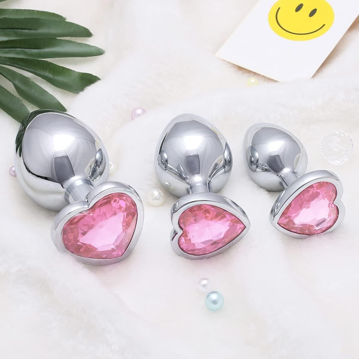 HeartGem 3-Piece Metal Heart Jewel Butt Plug Set - Vixen | Nova Network