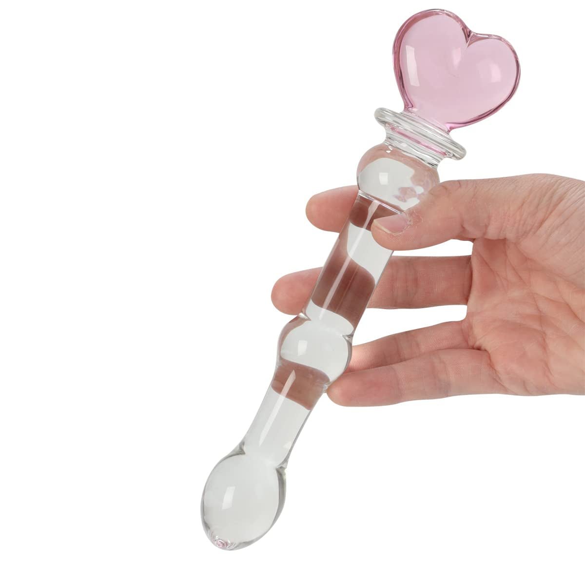 HeartGlass Pink Heart Glass Dildo Wand - Vixen | Nova Network