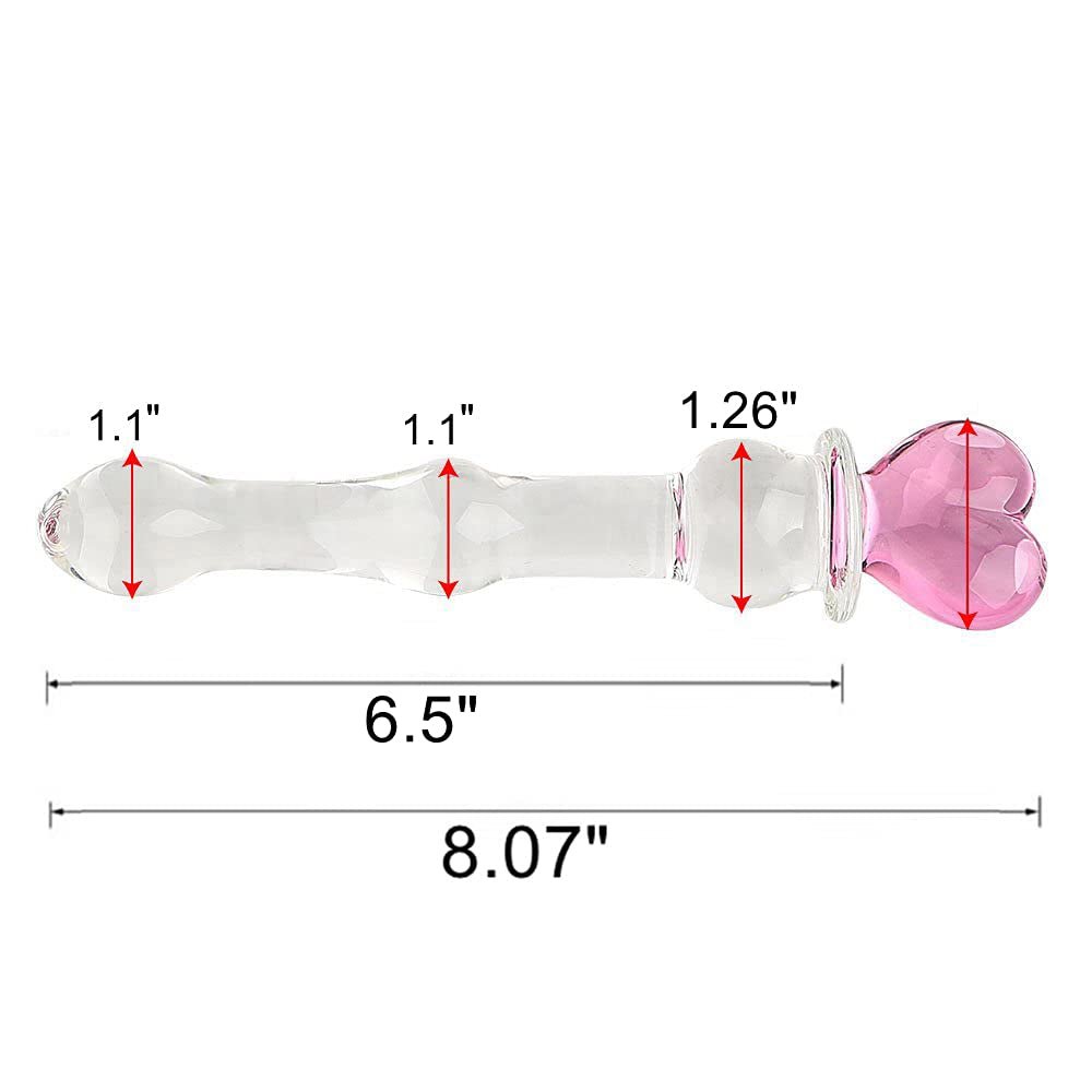 HeartGlass Pink Heart Glass Dildo Wand - Vixen | Nova Network