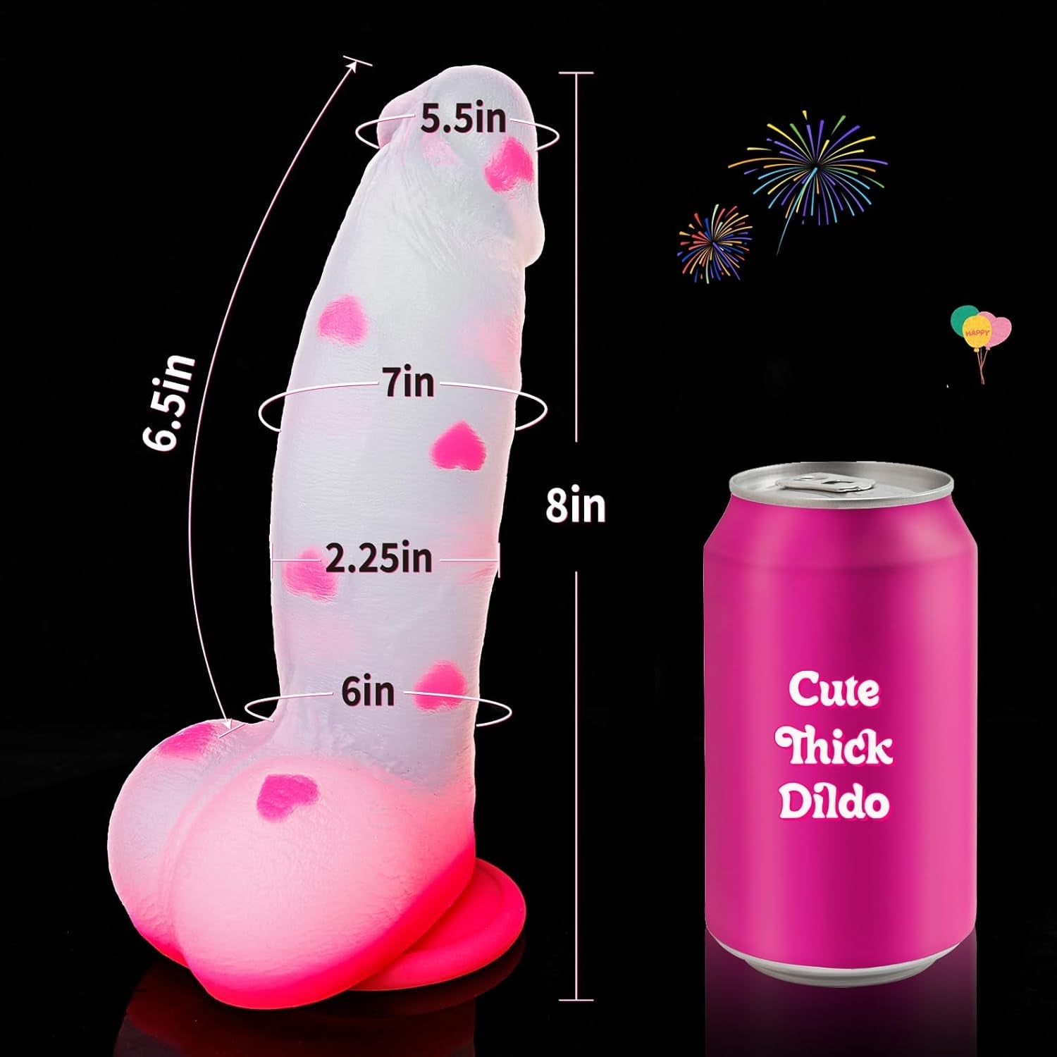HeartThrob 8" Thick Clear Fantasy Heart Dildo - Vixen | Nova Network