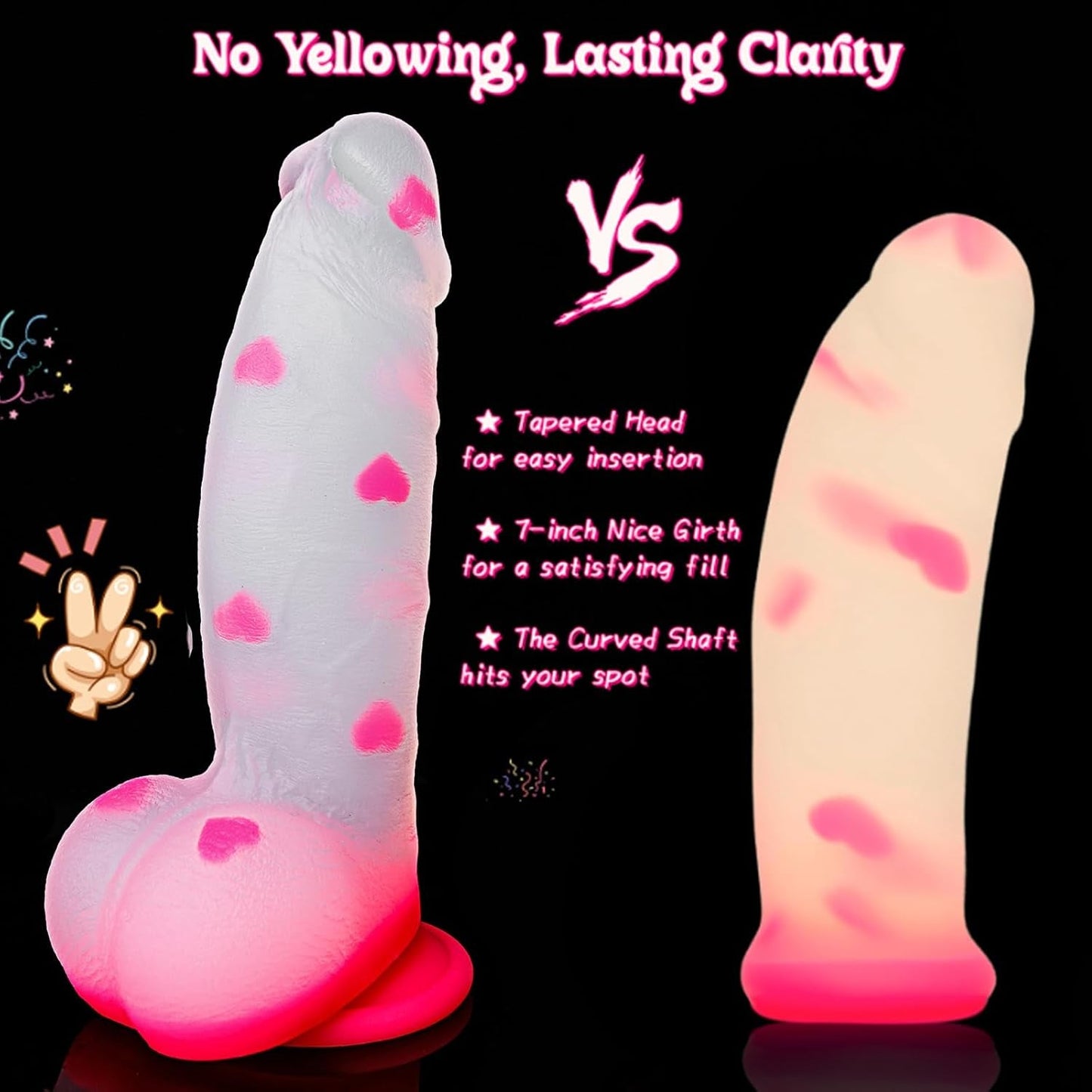 HeartThrob 8" Thick Clear Fantasy Heart Dildo - Vixen | Nova Network