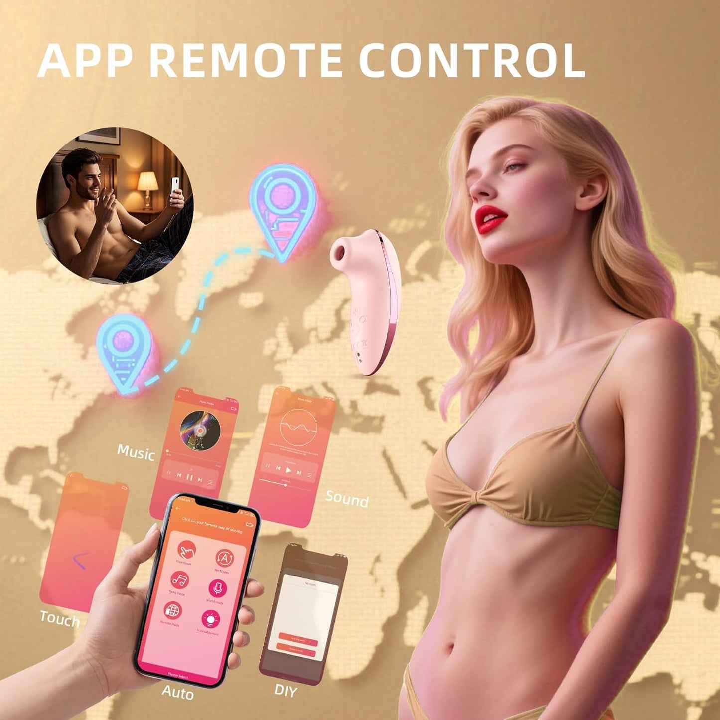 Heated Sucking Vibrator Sex Toys - Rose Sucker APP Remote Control Clitoral Stimulator with 5 * 5 Suction,Waterproof Nipple Massager for Women Female Couples Solo/Partner Play - Vixen | Nova Network