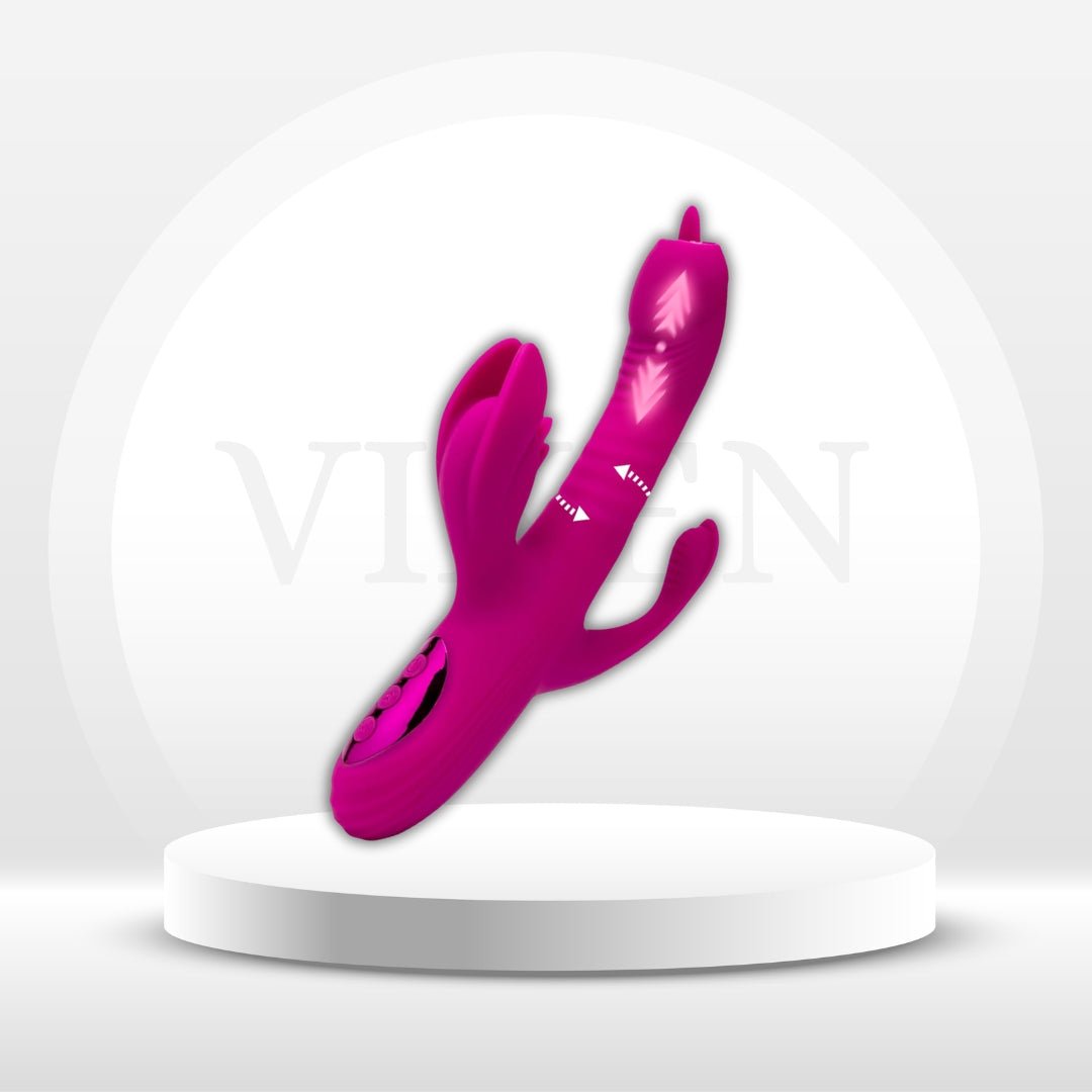HeatRush Thrusting 3 - in - 1 Rabbit Vibrator - Vixen | Nova Network