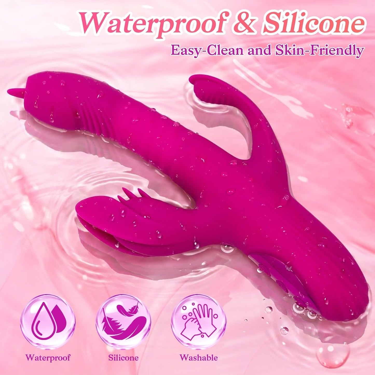 HeatRush Thrusting 3 - in - 1 Rabbit Vibrator - Vixen | Nova Network