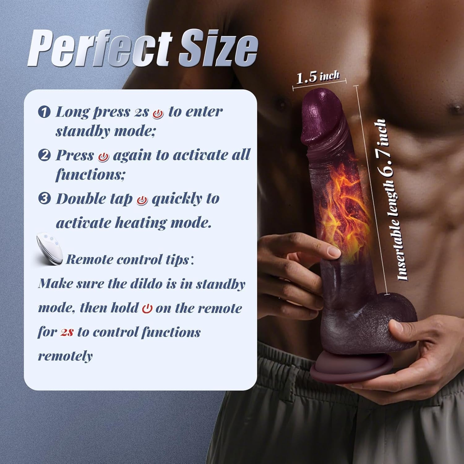 HeatStrokeV Heated Thrusting Dildo Vibrator - Vixen | Nova Network