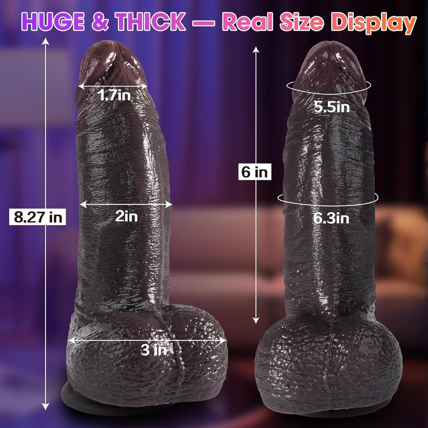 HeatSurge Thick Thrusting Heated Dildo Vibrator 8.3" - Vixen | Nova Network