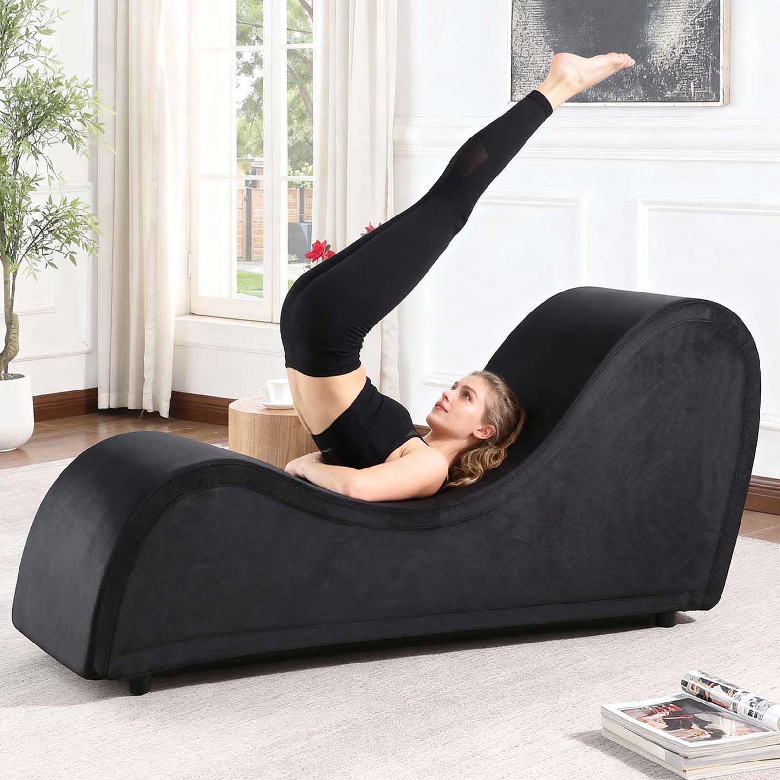Heavy - Duty Black Luxury Intimacy Chaise - Vixen | Nova Network