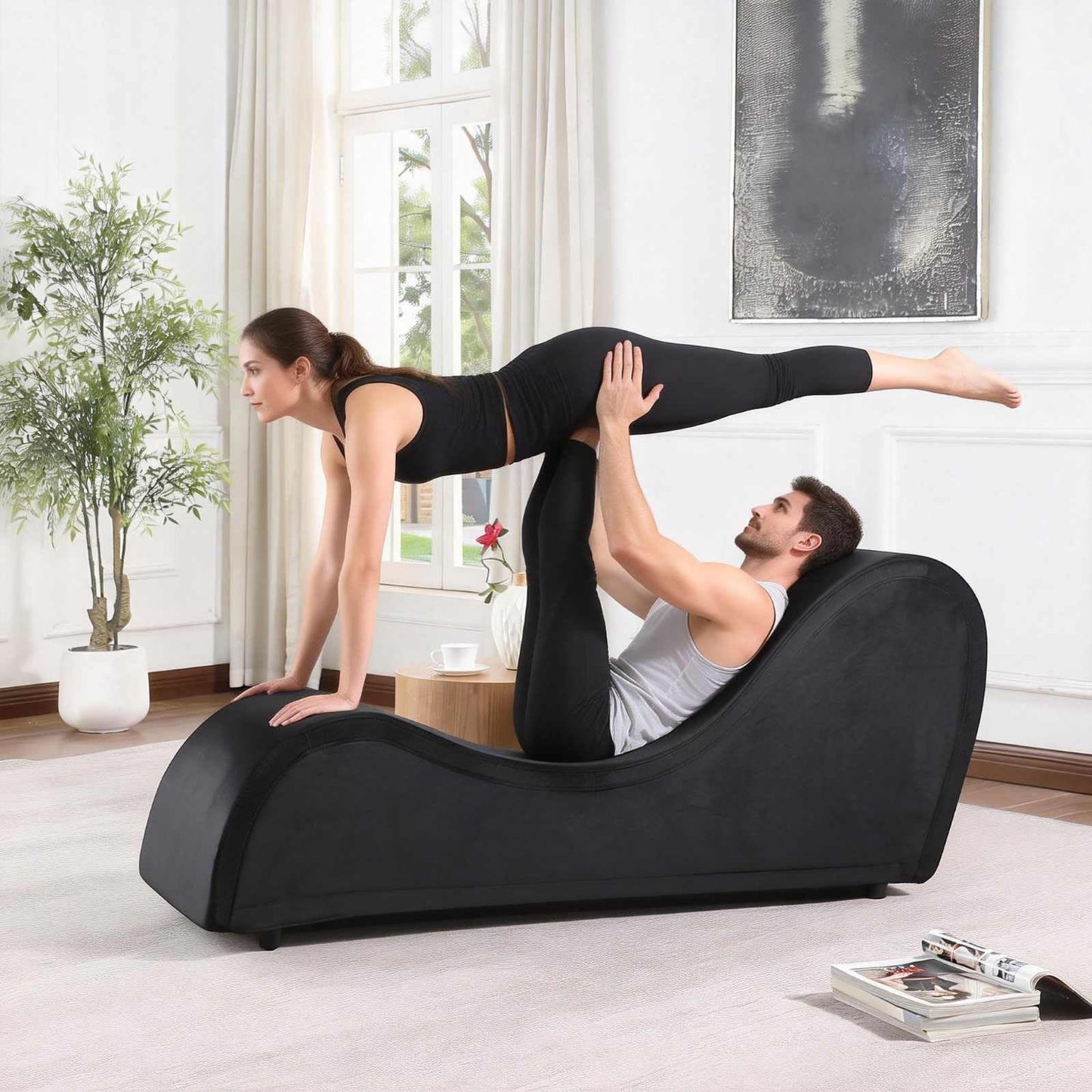 Heavy - Duty Black Premium Intimacy Chaise - Vixen | Nova Network