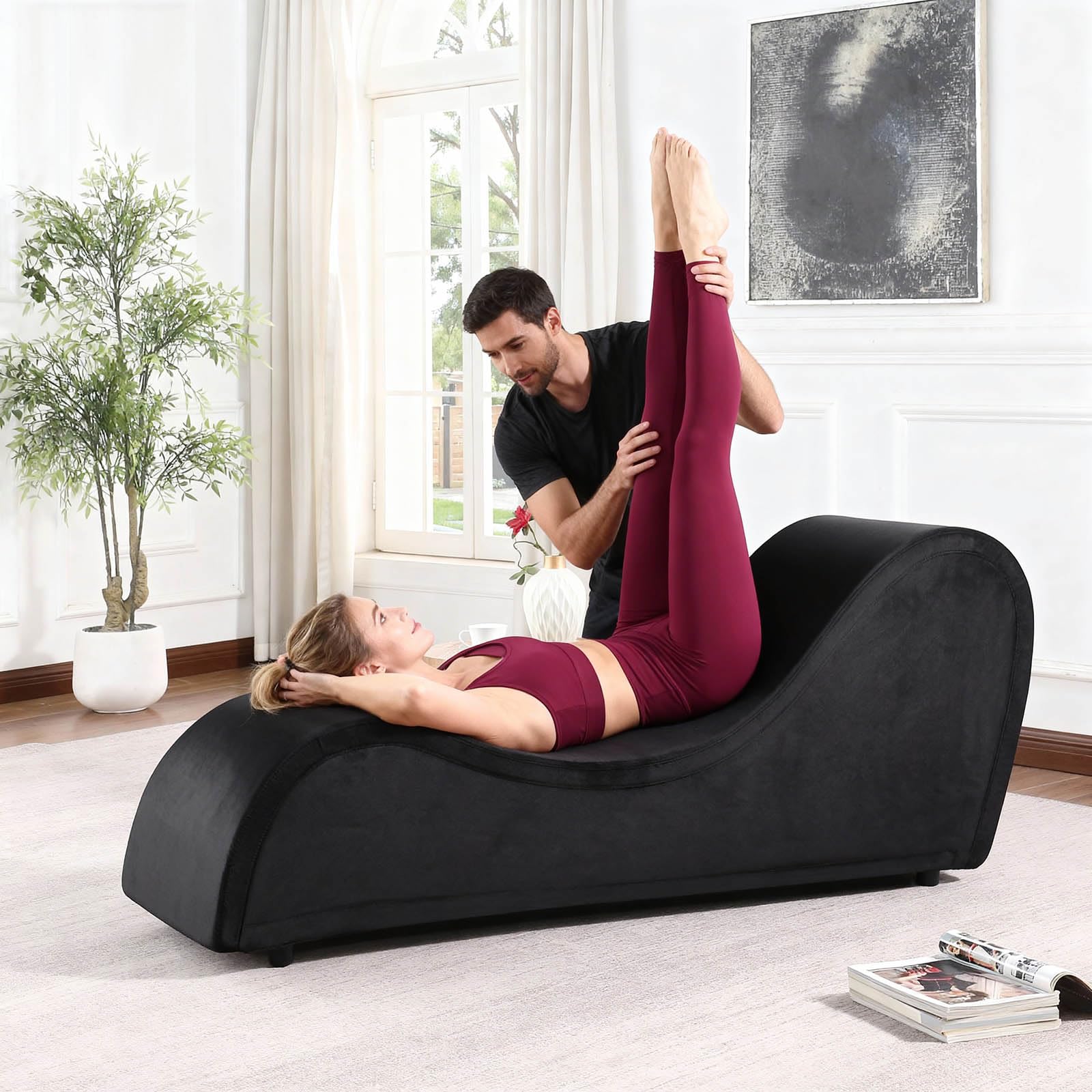 Heavy - Duty Black Premium Intimacy Chaise - Vixen | Nova Network
