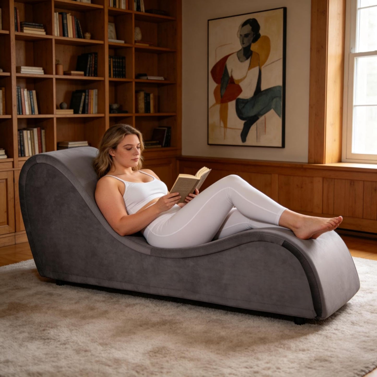 Heavy - Duty Gray Luxury Intimacy Chaise - Vixen | Nova Network