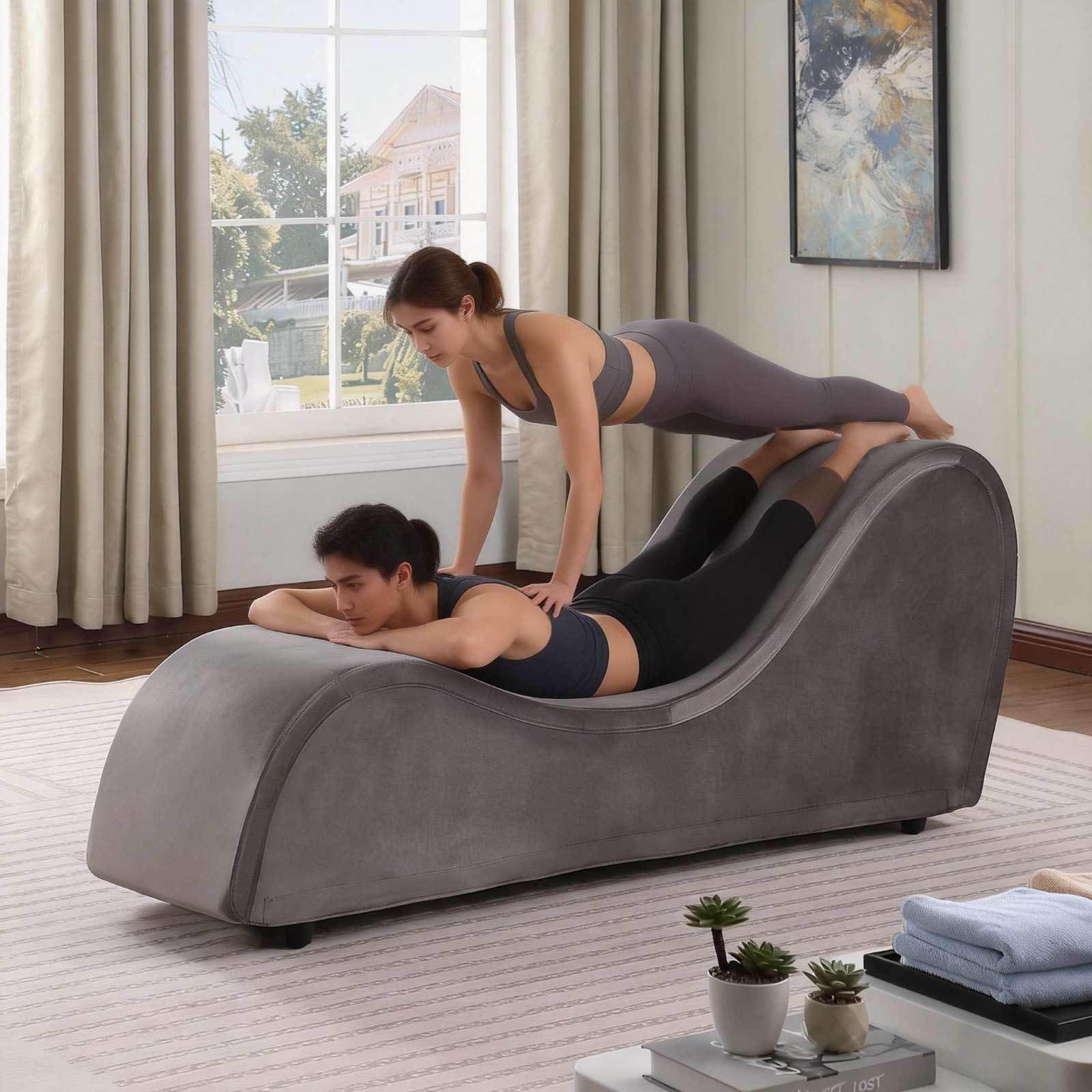 Heavy - Duty Gray Luxury Intimacy Chaise - Vixen | Nova Network
