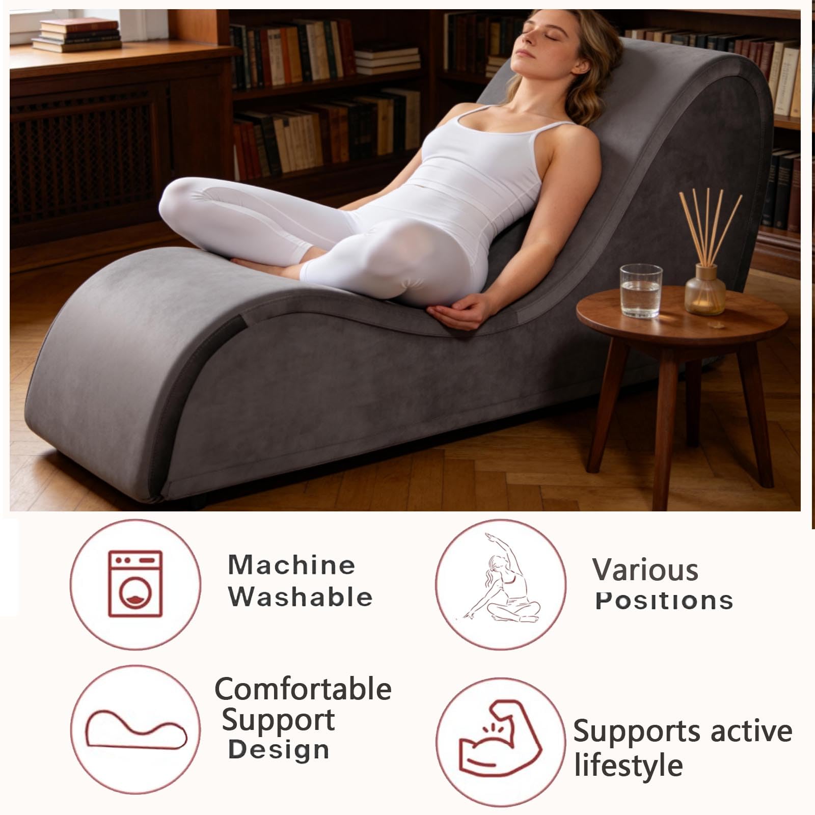 Heavy - Duty Gray Luxury Intimacy Chaise - Vixen | Nova Network