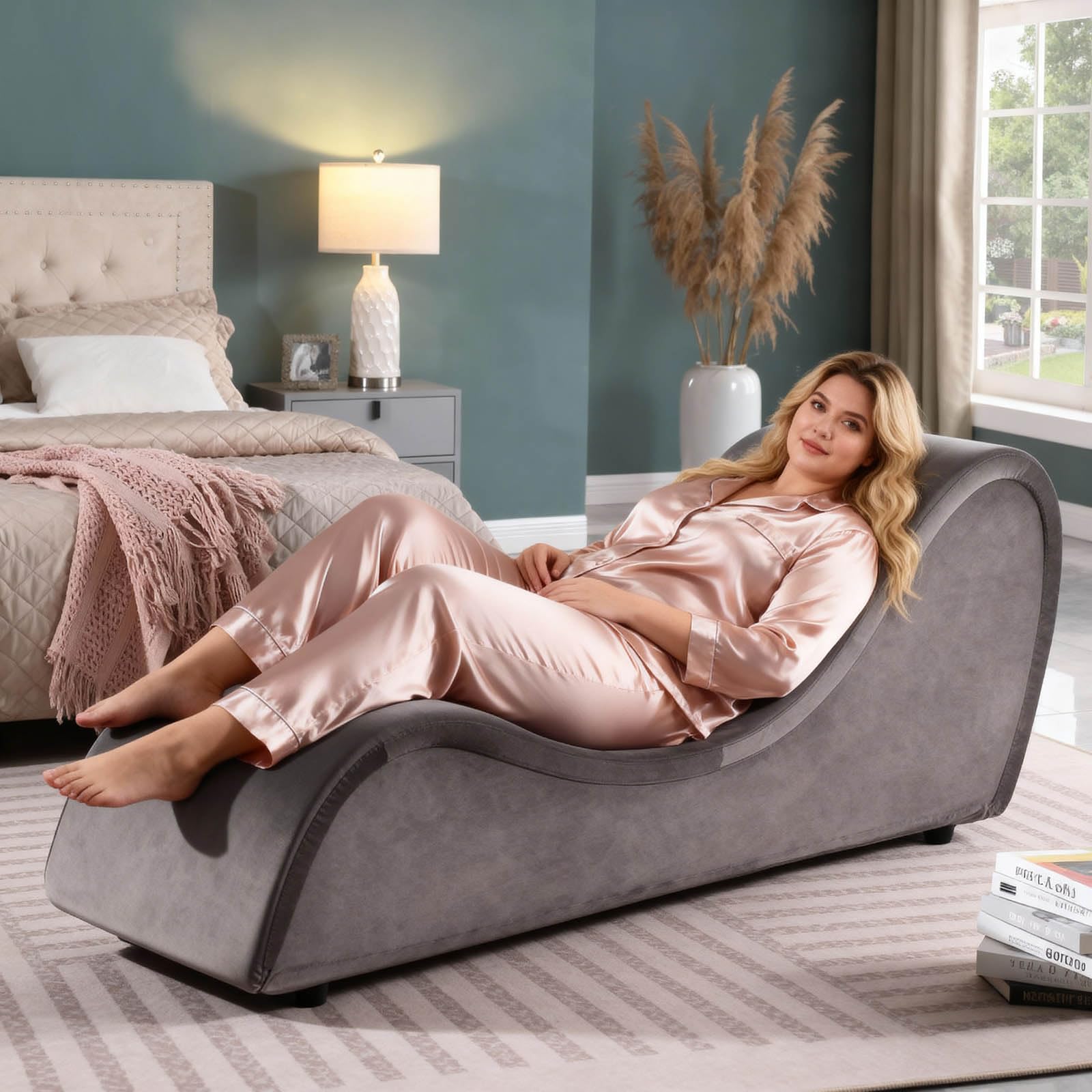 Heavy - Duty Gray Luxury Intimacy Chaise - Vixen | Nova Network