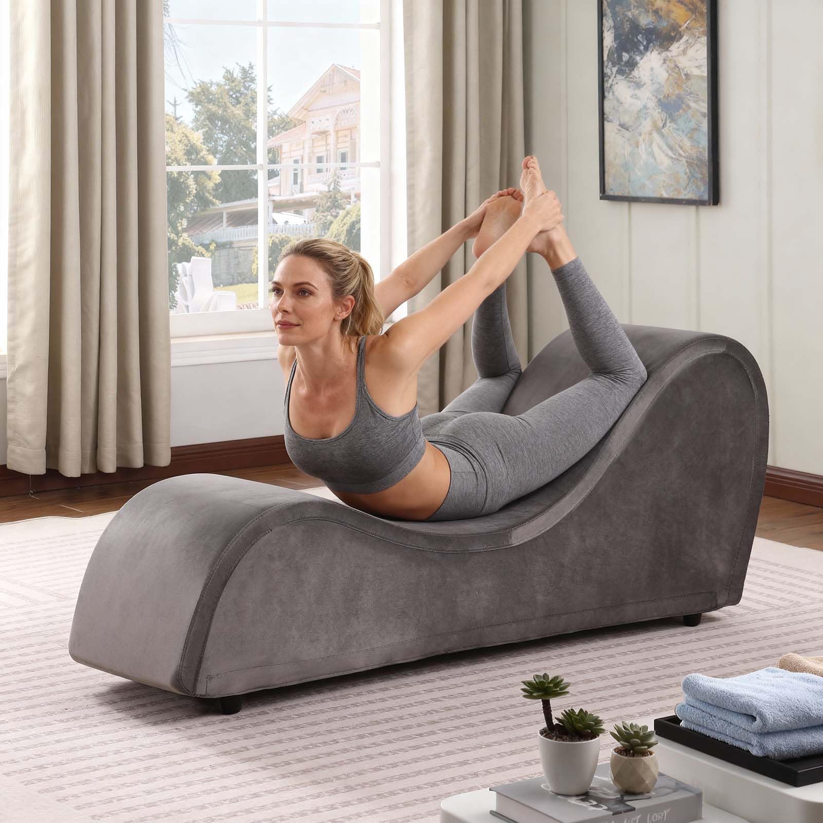 Heavy - Duty Gray Luxury Intimacy Chaise - Vixen | Nova Network