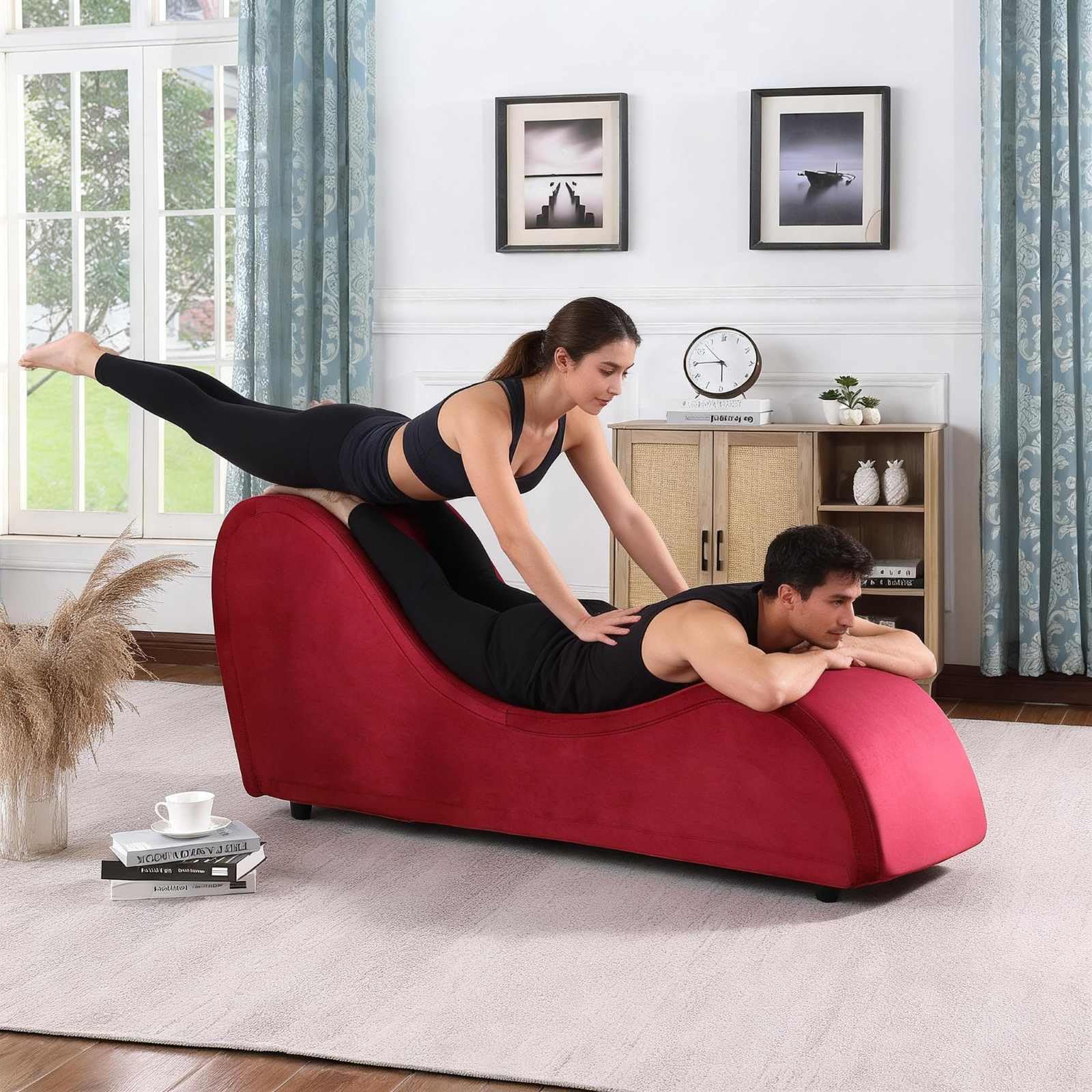 Heavy - Duty Red Luxury Intimacy Chaise - Vixen | Nova Network