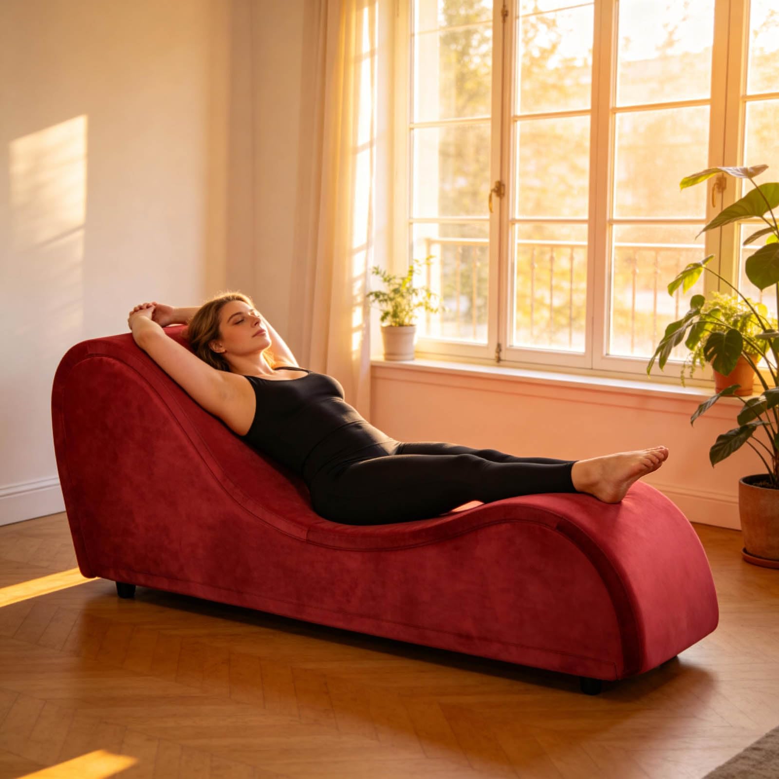Heavy - Duty Red Luxury Intimacy Chaise - Vixen | Nova Network