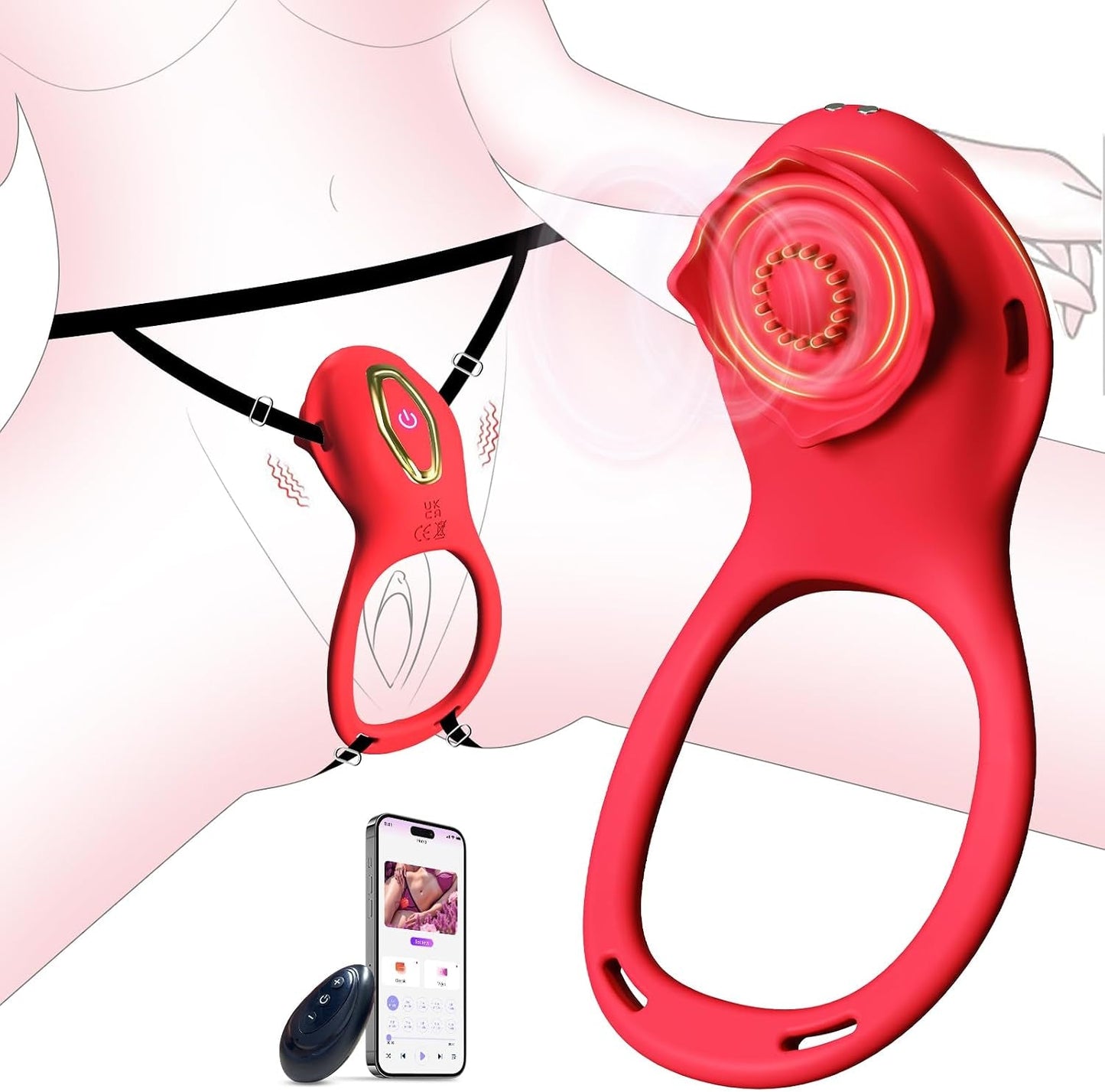 His & Hers 2-in-1 Panty Vibrator & Cock Ring – App Remote, 10 Modes - Vixen Adult Playroom