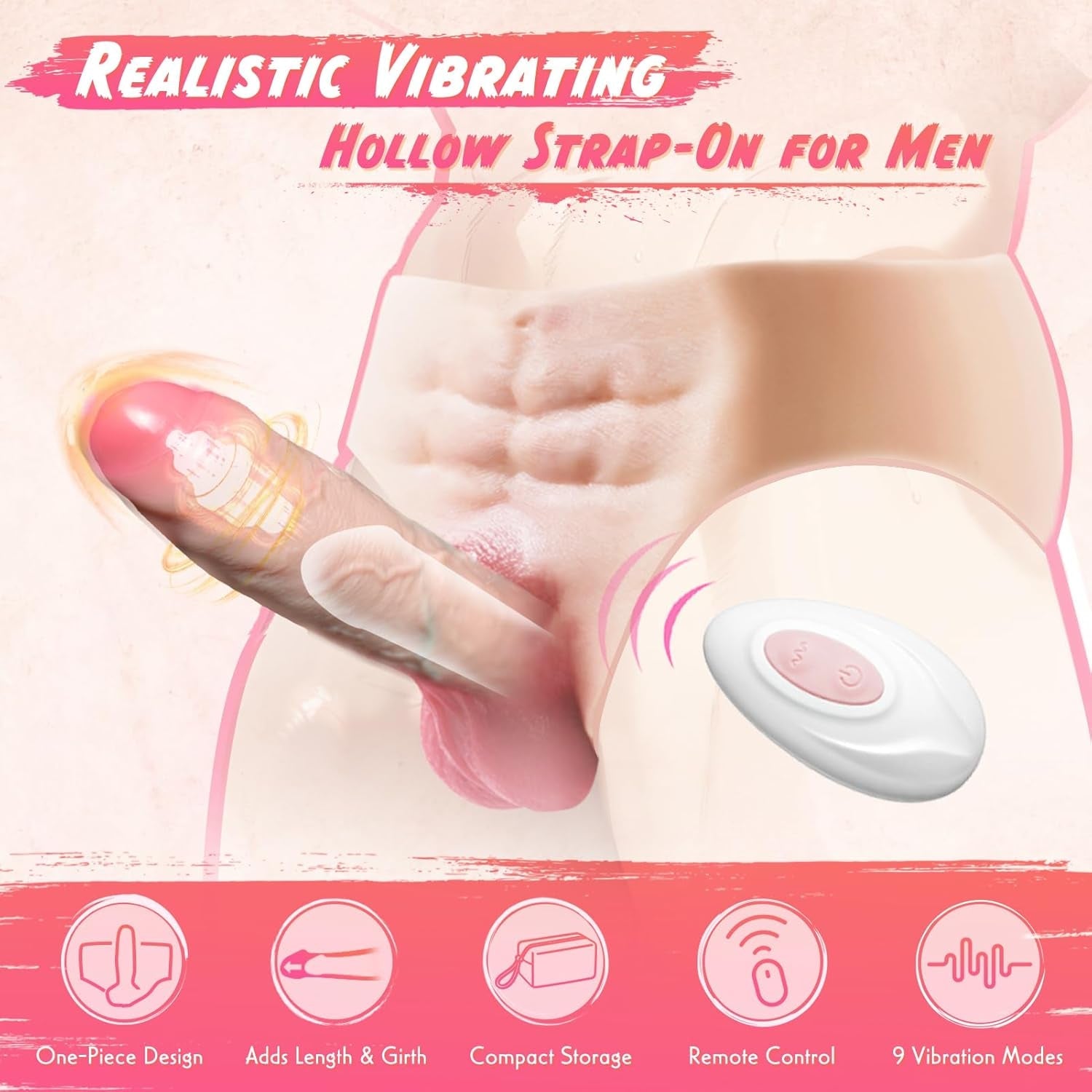 HollowPulse Vibrating Hollow Strap - On Sleeve for Extended Play - Vixen | Nova Network
