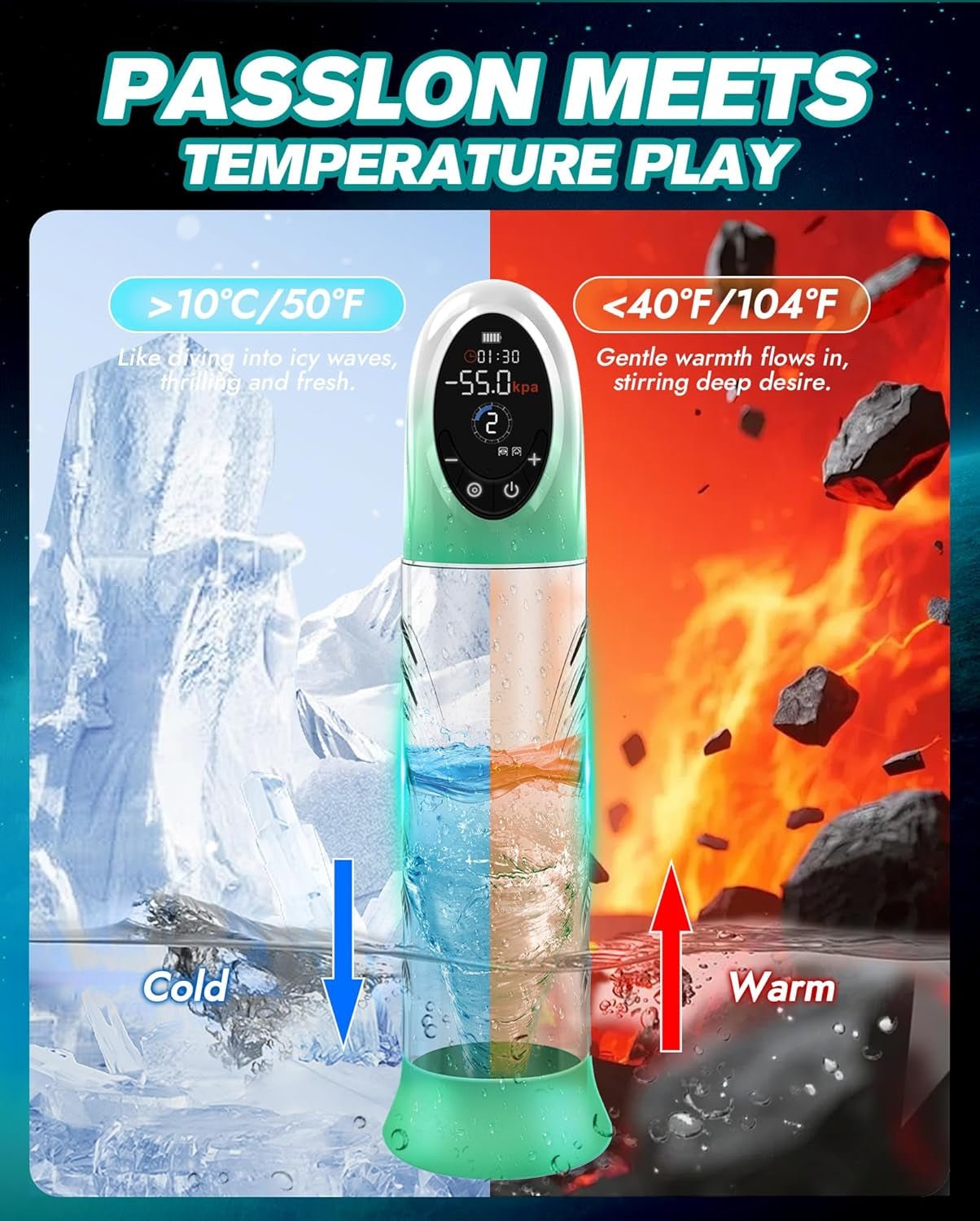 HydroDraw Electric Penis Pump | 9 Modes, IPX6, LCD Display - Vixen Adult Playroom