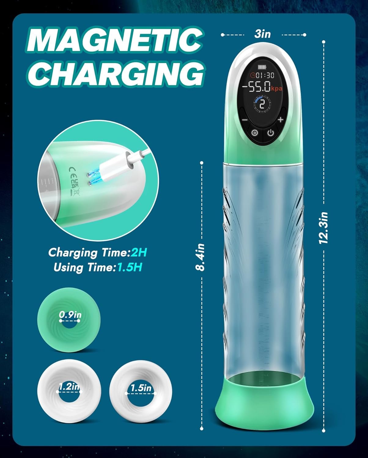 HydroDraw Electric Penis Pump | 9 Modes, IPX6, LCD Display - Vixen Adult Playroom