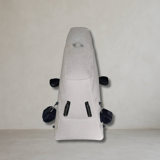 Inflatable Positioning Wedge with Toy Mount | Portable Bondage Cushion with Cuffs | Dual Height Intimacy Chair for Couples - Vixen | Nova Network