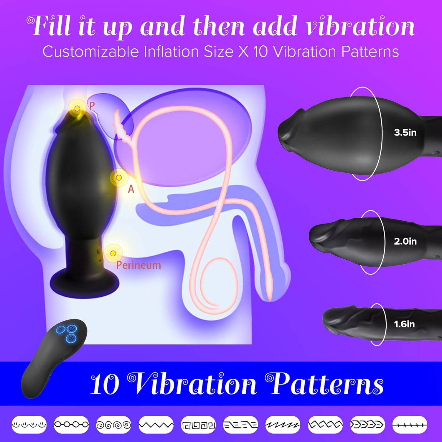 Prostate Vibrator - Inflatable Dildo with 10 Vibration Modes Vixen | Nova Network Prostate Vibrator - Inflatable Dildo with 10 Vibration Modes Vixen | Nova Network