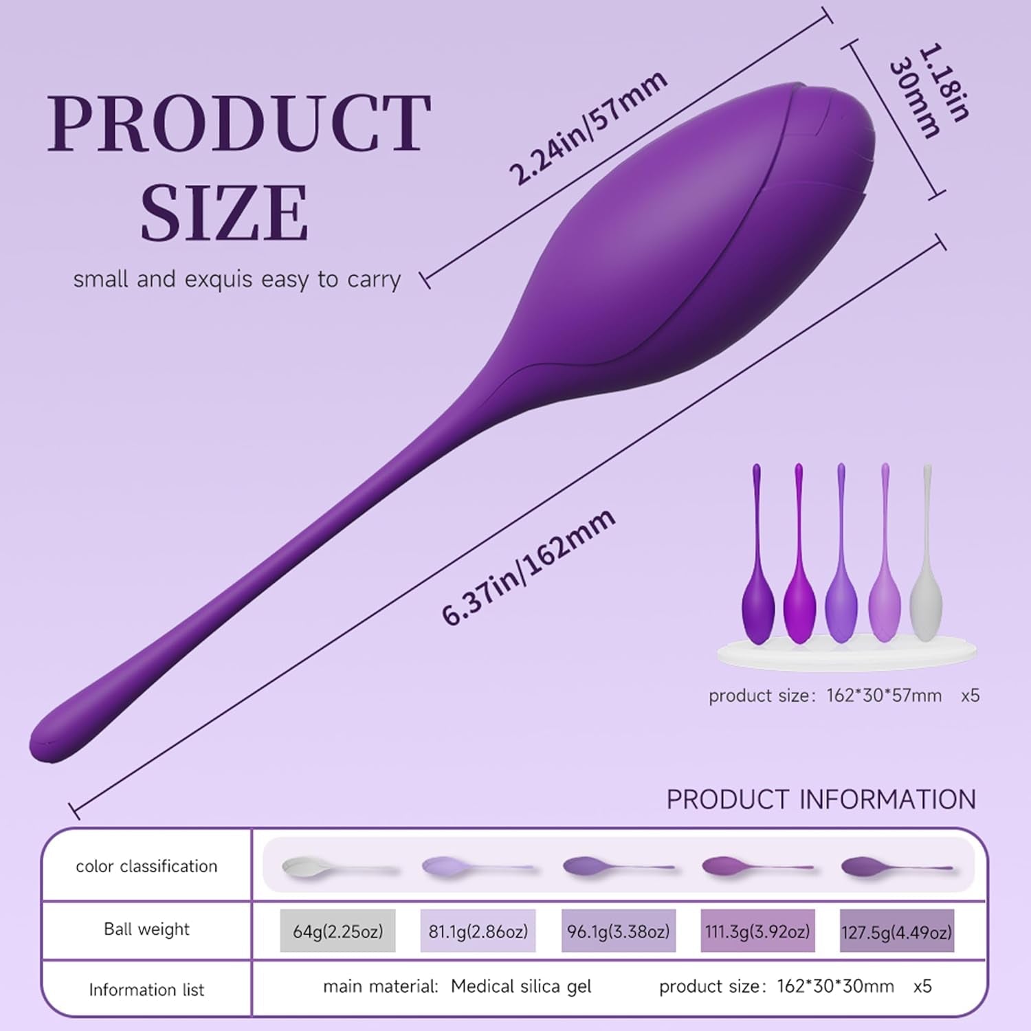 InnerStrength Core Kegel Exerciser Set - 5Pcs - Vixen Adult Playroom