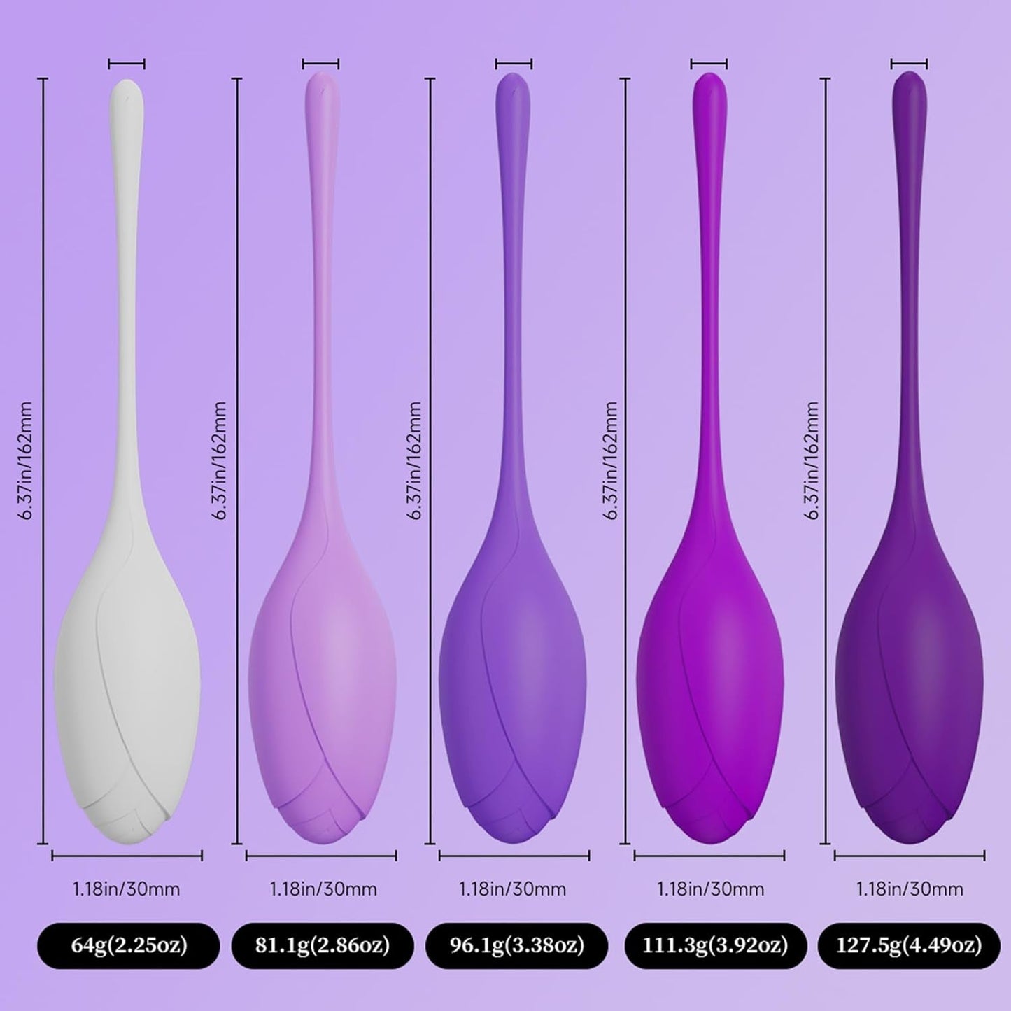 InnerStrength Core Kegel Exerciser Set - 5Pcs - Vixen Adult Playroom