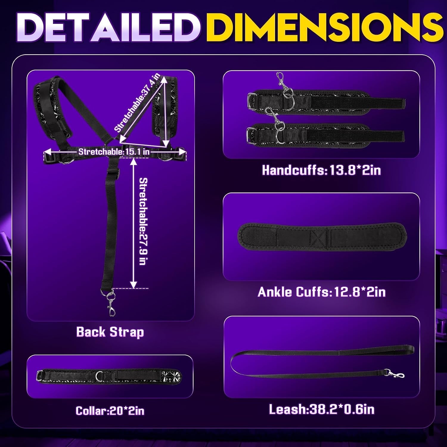 IvyBind Neck-to-Ankle BDSM Strap Kit for Couples - Vixen Adult Playroom
