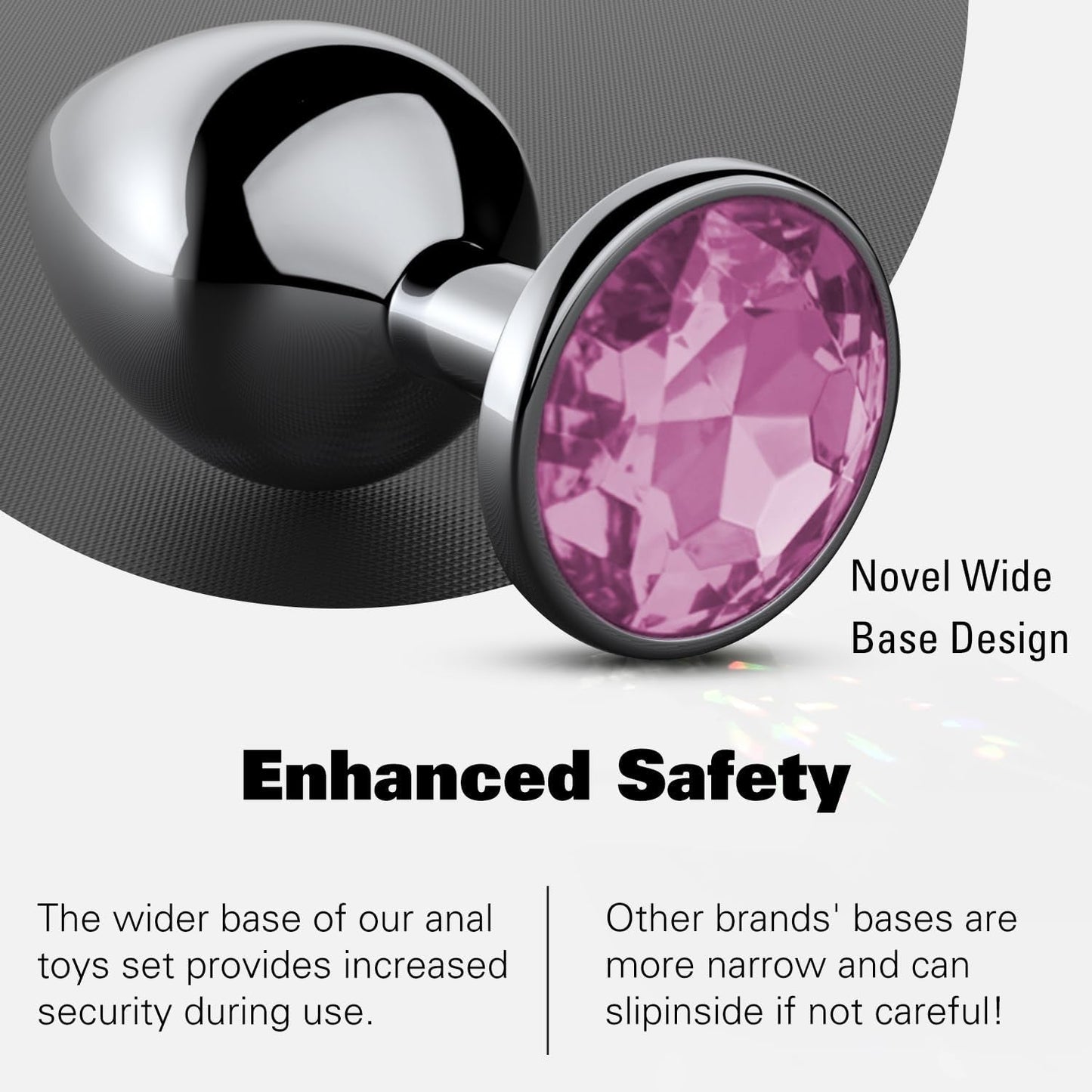 JewelRise 4-Piece Steel Pink Jewel Butt Plug Training Kit - Vixen | Nova Network