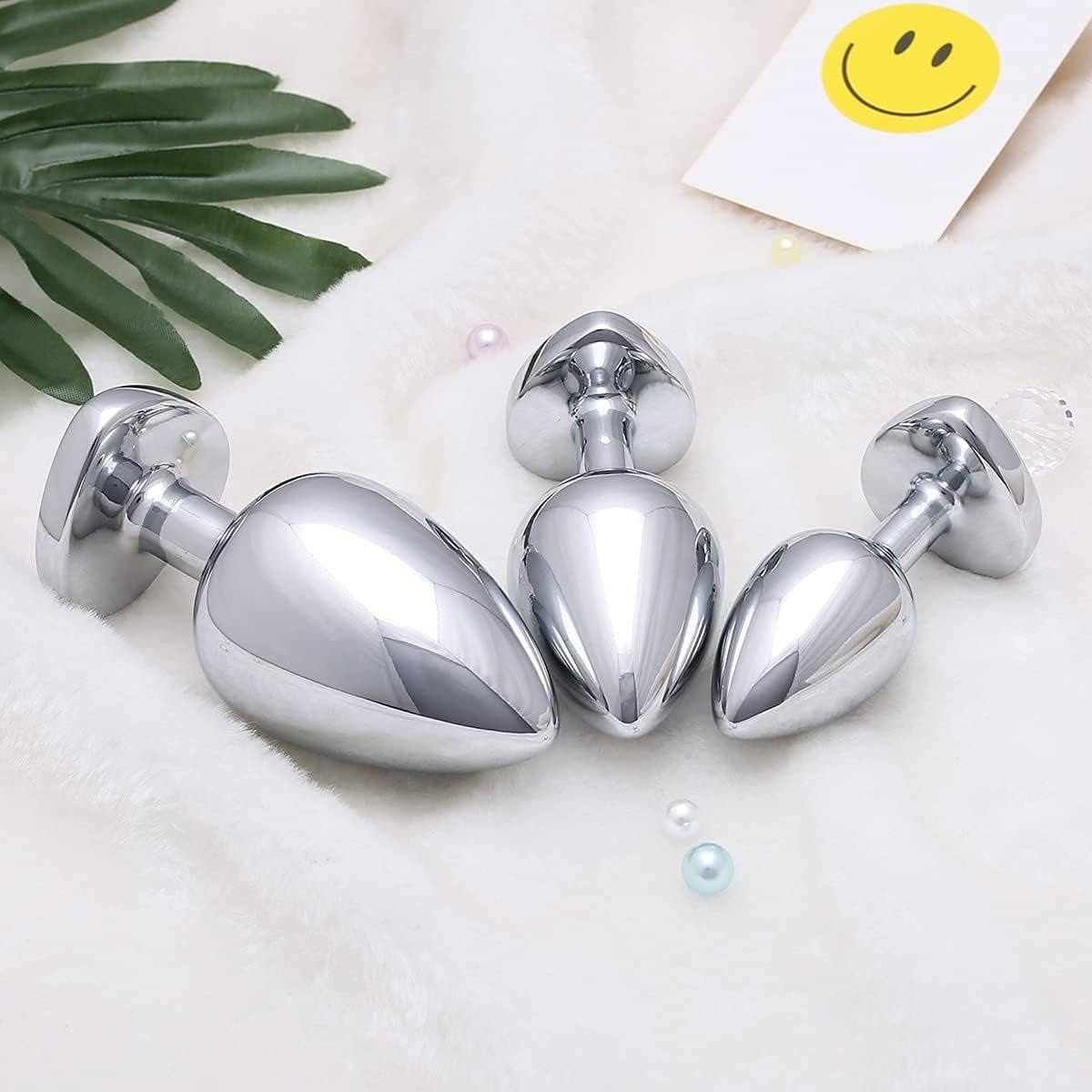 JewelTrio 3-Piece Metal Heart Jewel Butt Plug Set - Vixen | Nova Network