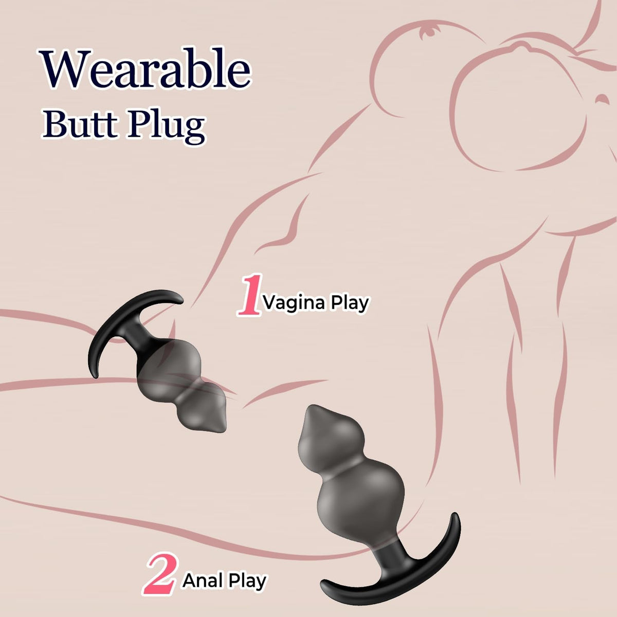 KineticCore Weighted Silicone Butt Plug – Dual Rolling Balls, T-Base - Vixen Adult Playroom