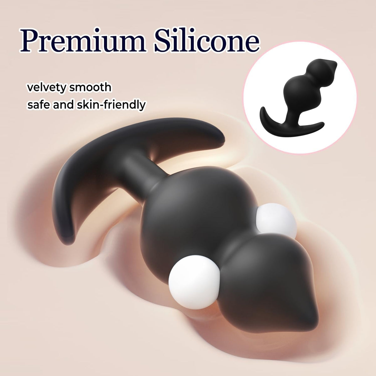 KineticCore Weighted Silicone Butt Plug – Dual Rolling Balls, T-Base - Vixen Adult Playroom