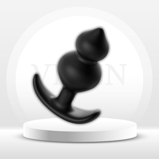 KineticCore Weighted Silicone Butt Plug – Dual Rolling Balls, T-Base - Vixen Adult Playroom