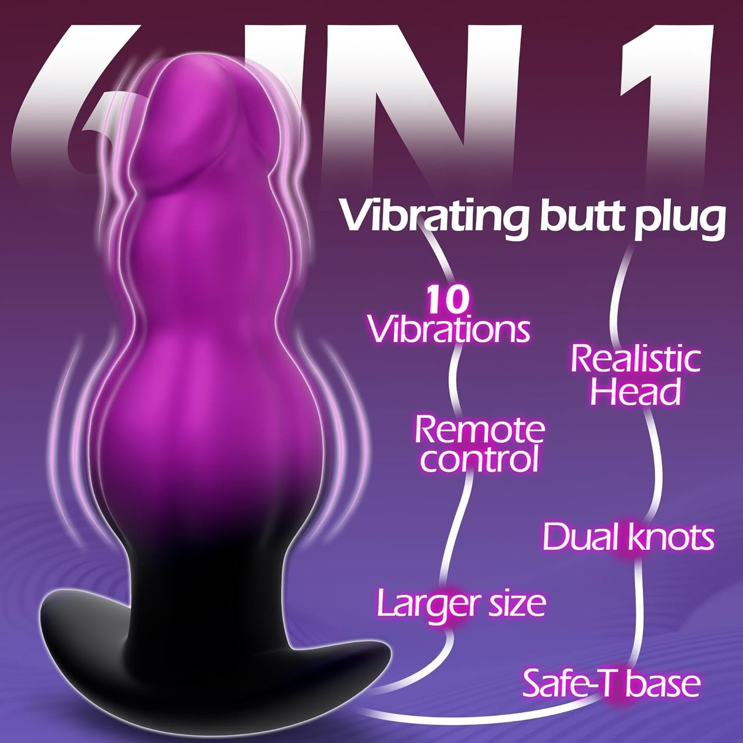 KnotRush Large Vibrating Butt Plug & Prostate Massager - Vixen | Nova Network