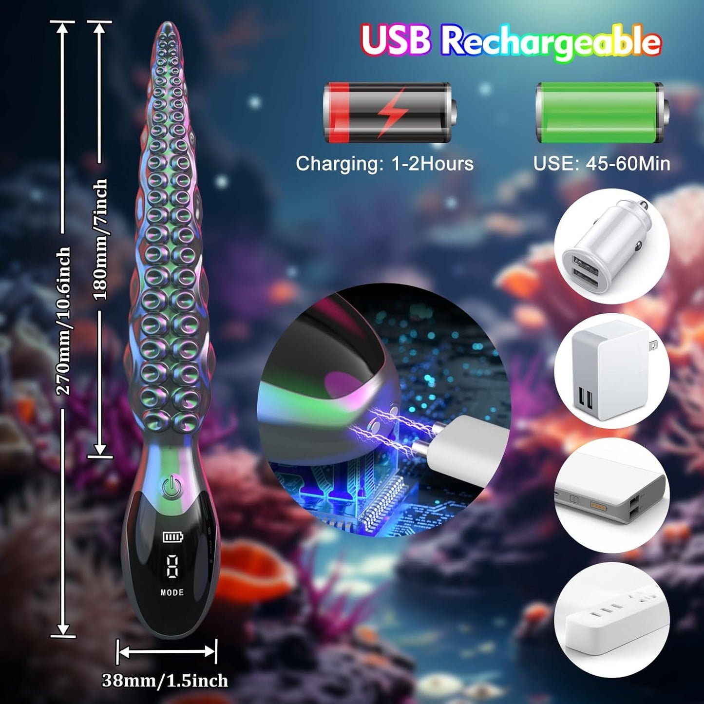 KrakenBloom 10.7" Tentacle Dildo Vibrator 9 Modes - Vixen | Nova Network