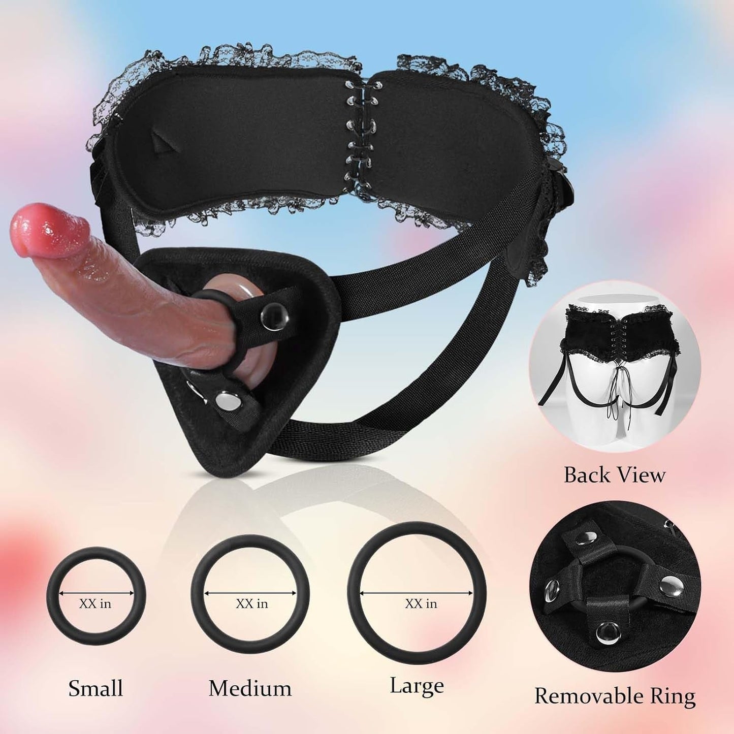 LaceMate Realistic Silicone Strap-On Dildo Lace Harness - Vixen | Nova Network