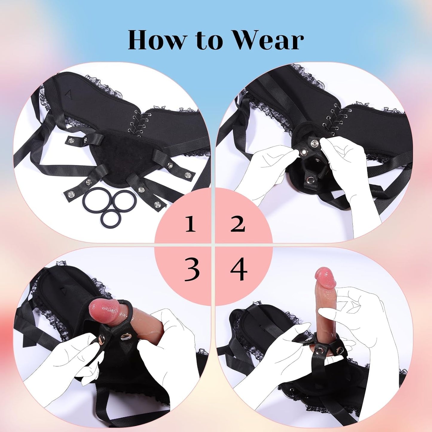 LaceMate Realistic Silicone Strap-On Dildo Lace Harness - Vixen | Nova Network