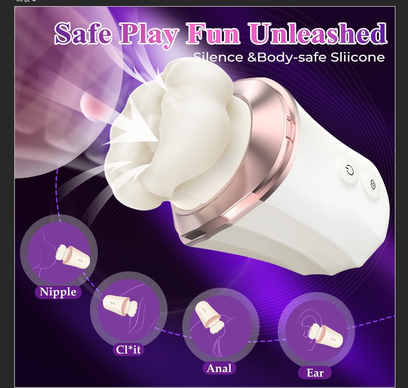 Lick & Bloom 3-in-1 Rose Sucker – Suck, Lick, Vibrate with App Control - Vixen Adult Playroom