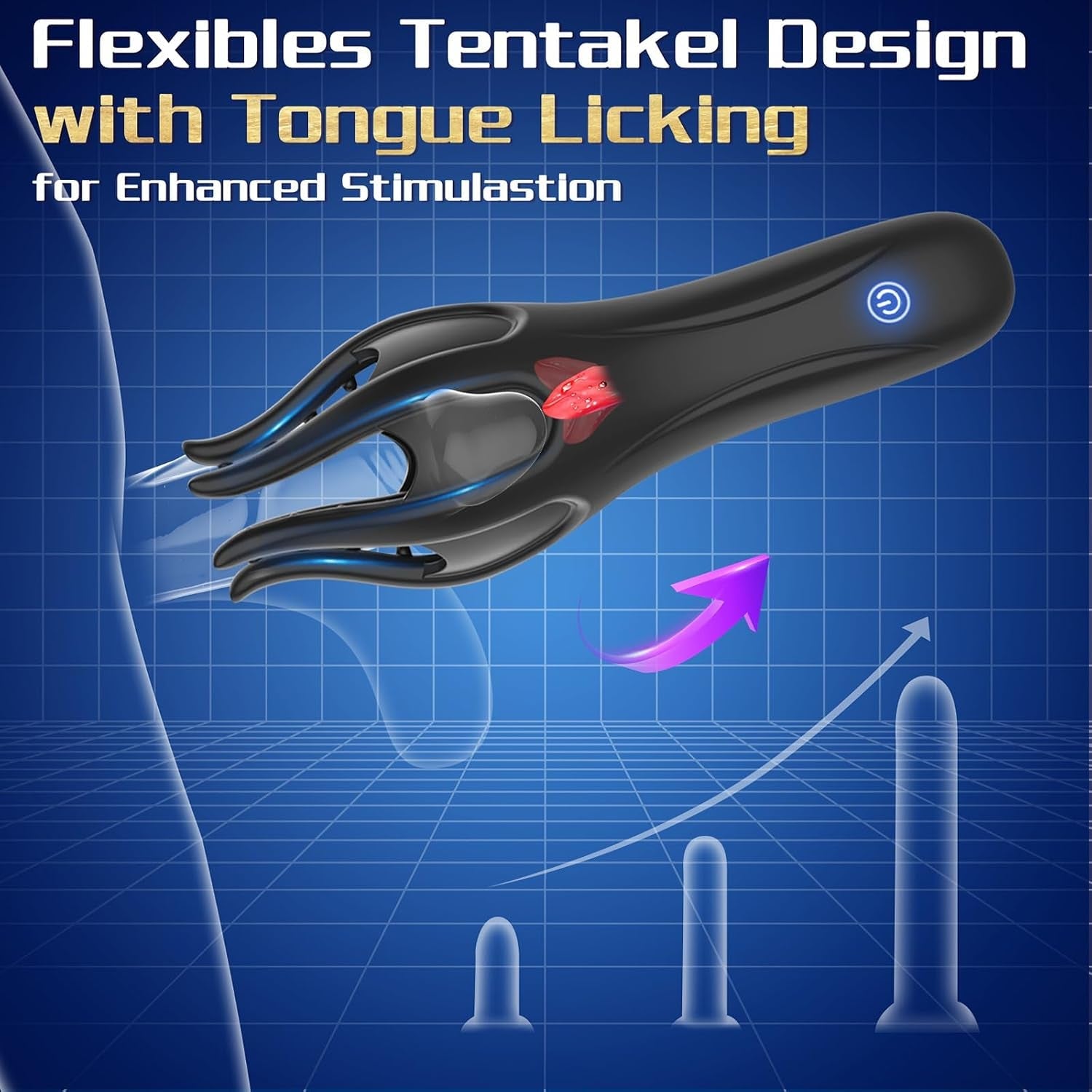 Lick & Stroke 3-in-1 Male Vibrator – Tongue Licking Trainer, 10 Modes - Vixen Adult Playroom