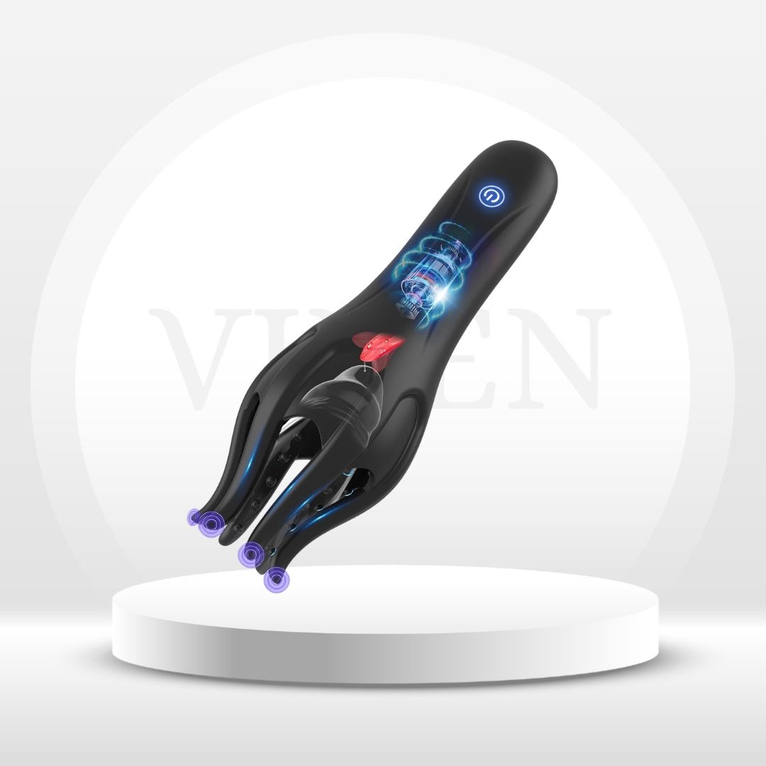Lick & Stroke 3-in-1 Male Vibrator – Tongue Licking Trainer, 10 Modes - Vixen Adult Playroom