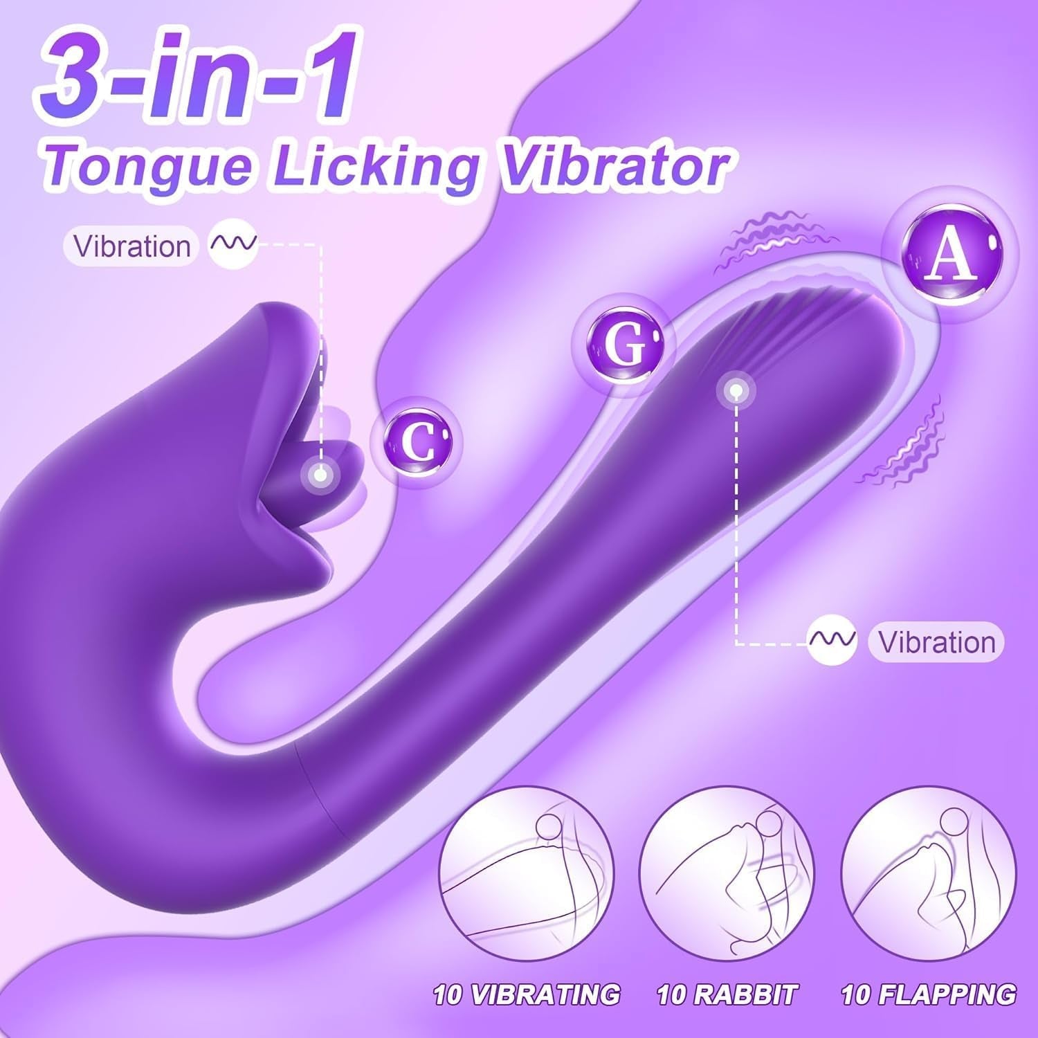 LickAura Tongue G - Spot Vibrator, 20 Modes - Vixen | Nova Network