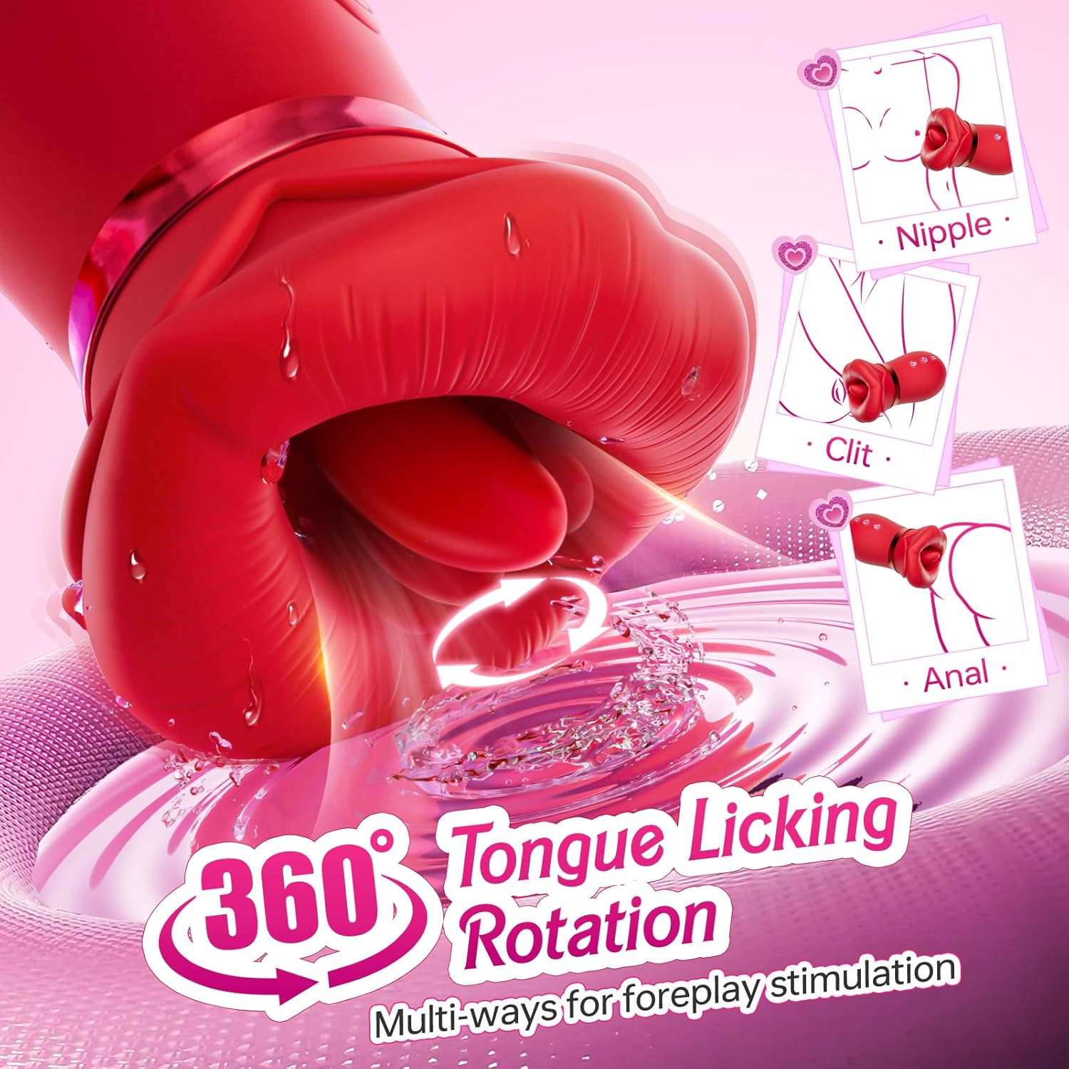 LickLure 5 - in - 1 Rose Sucking Vibrator - Vixen | Nova Network