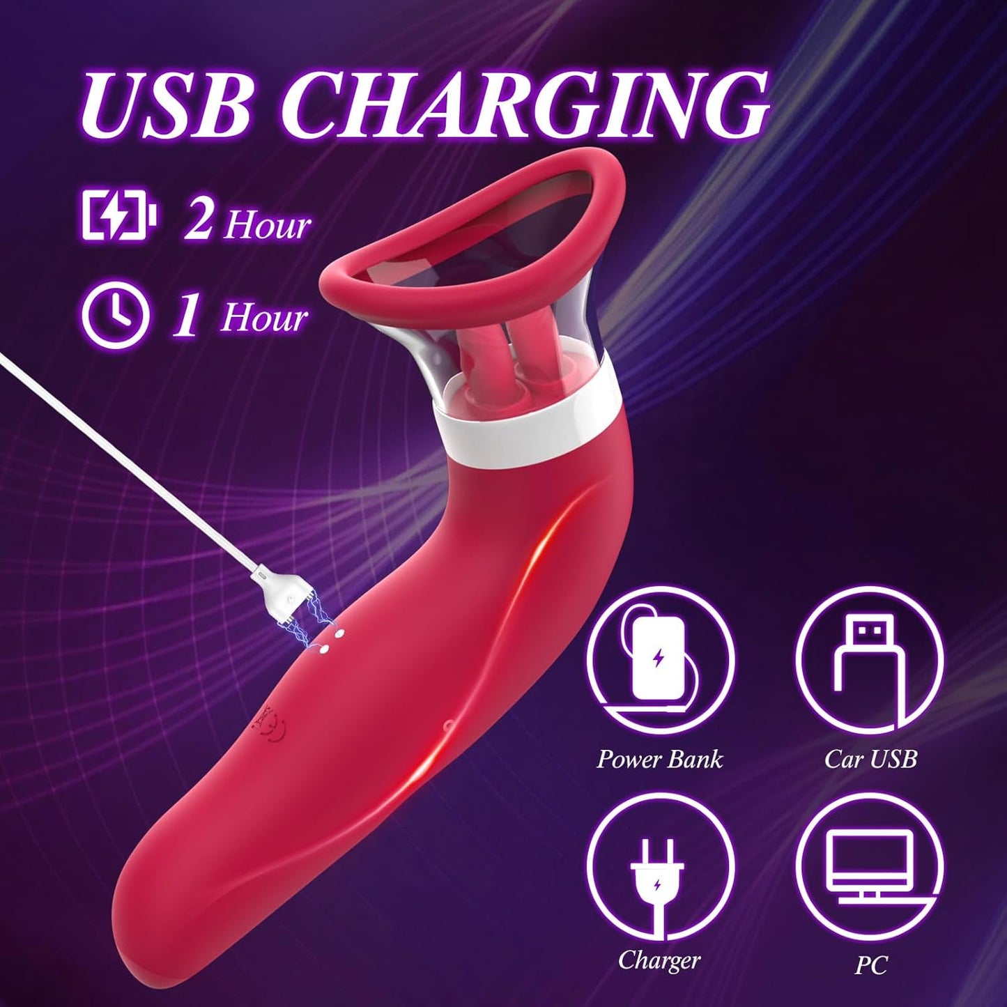 LickLuxe Clit & Nipple Licking Suction Vibrator - Vixen | Nova Network