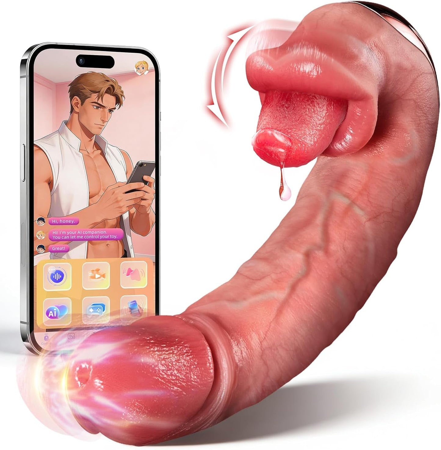 LickSync Thrusting AI Sync Licking Dildo Vibrator - Vixen | Nova Network