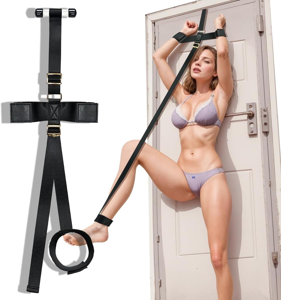 LiftLatch Door-Mounted Leg Cuff Sex Sling - Vixen Adult Playroom